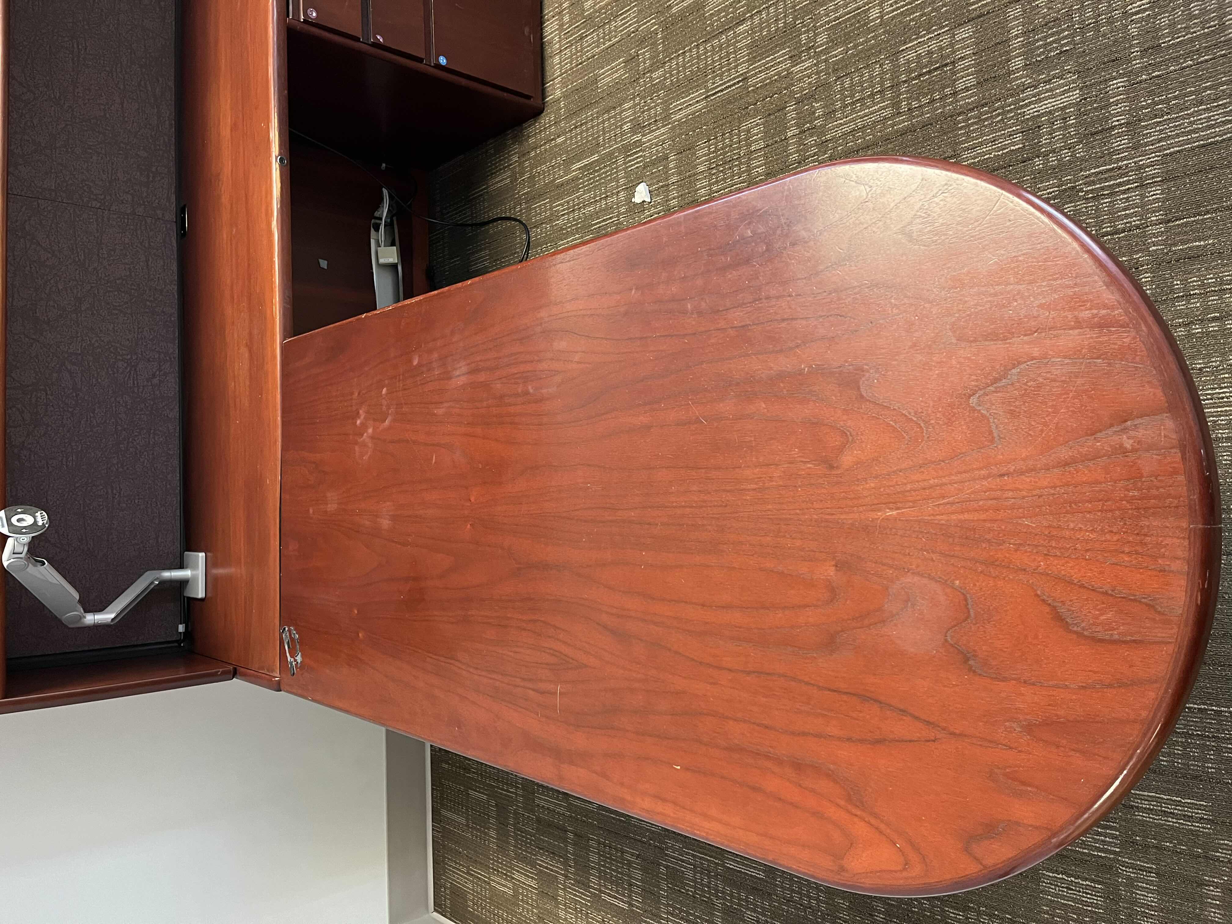 Photo 3 of STEELCASE CHERRY FINISH SOLID WOOD L SHAPE 6 DRAWER OFFICE DESK 90” X 93” H64.5”