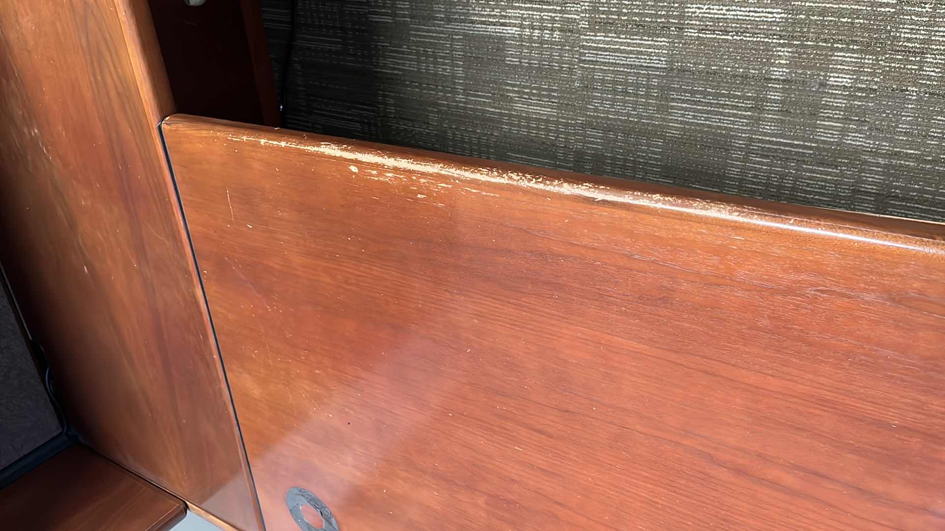 Photo 8 of STEELCASE CHERRY FINISH SOLID WOOD L SHAPE 6 DRAWER OFFICE DESK 90” X 93” H64.5”