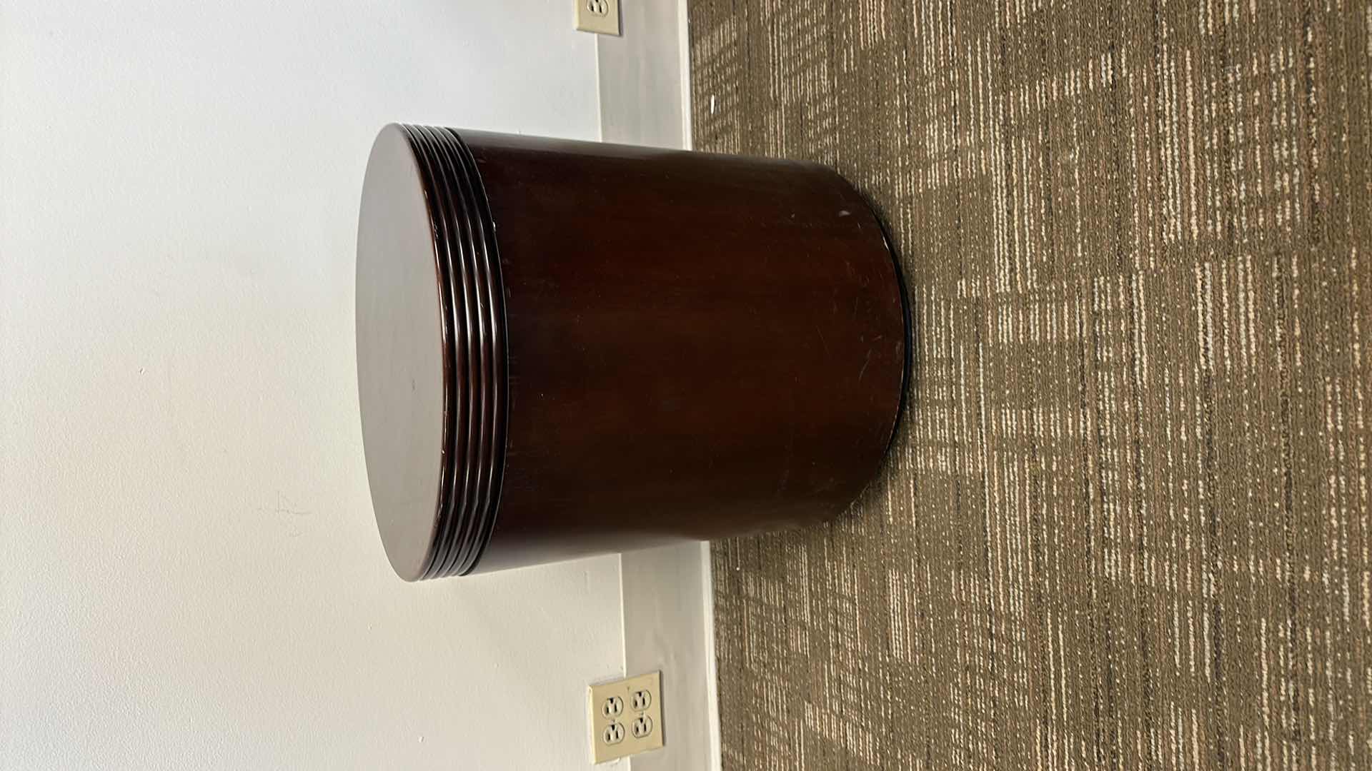 Photo 1 of ROUND END TABLE ALL WOOD DIA18” H21”