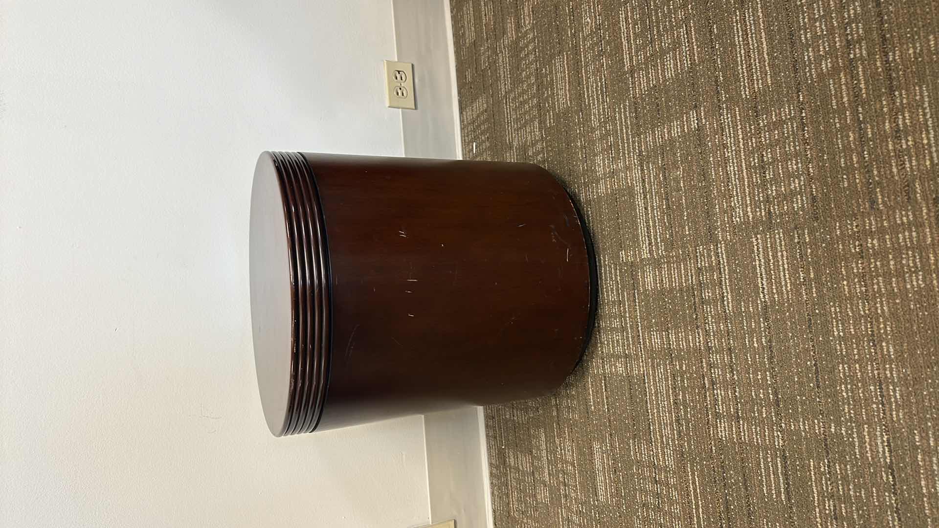 Photo 1 of ROUND END TABLE ALL WOOD DIA18” H21”