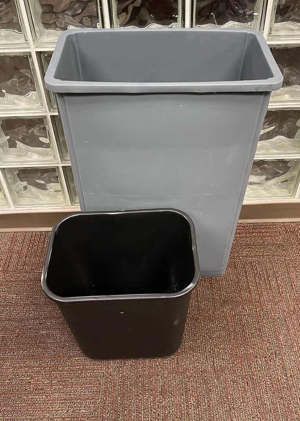 Photo 1 of TOUGH GUY GRAY TRASH CAN MODEL 4PGU8A & TENEX BLACK OFFICE TRASH CAN MODEL 410