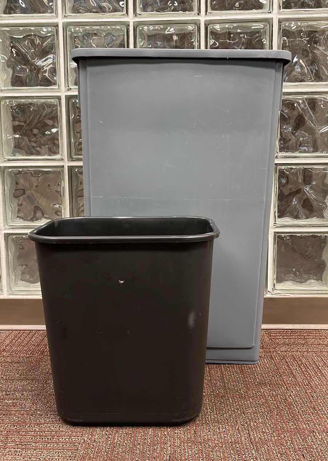 Photo 1 of TOUGH GUY GRAY TRASH CAN MODEL 4PGU8A & TENEX BLACK OFFICE TRASH CAN MODEL 410
