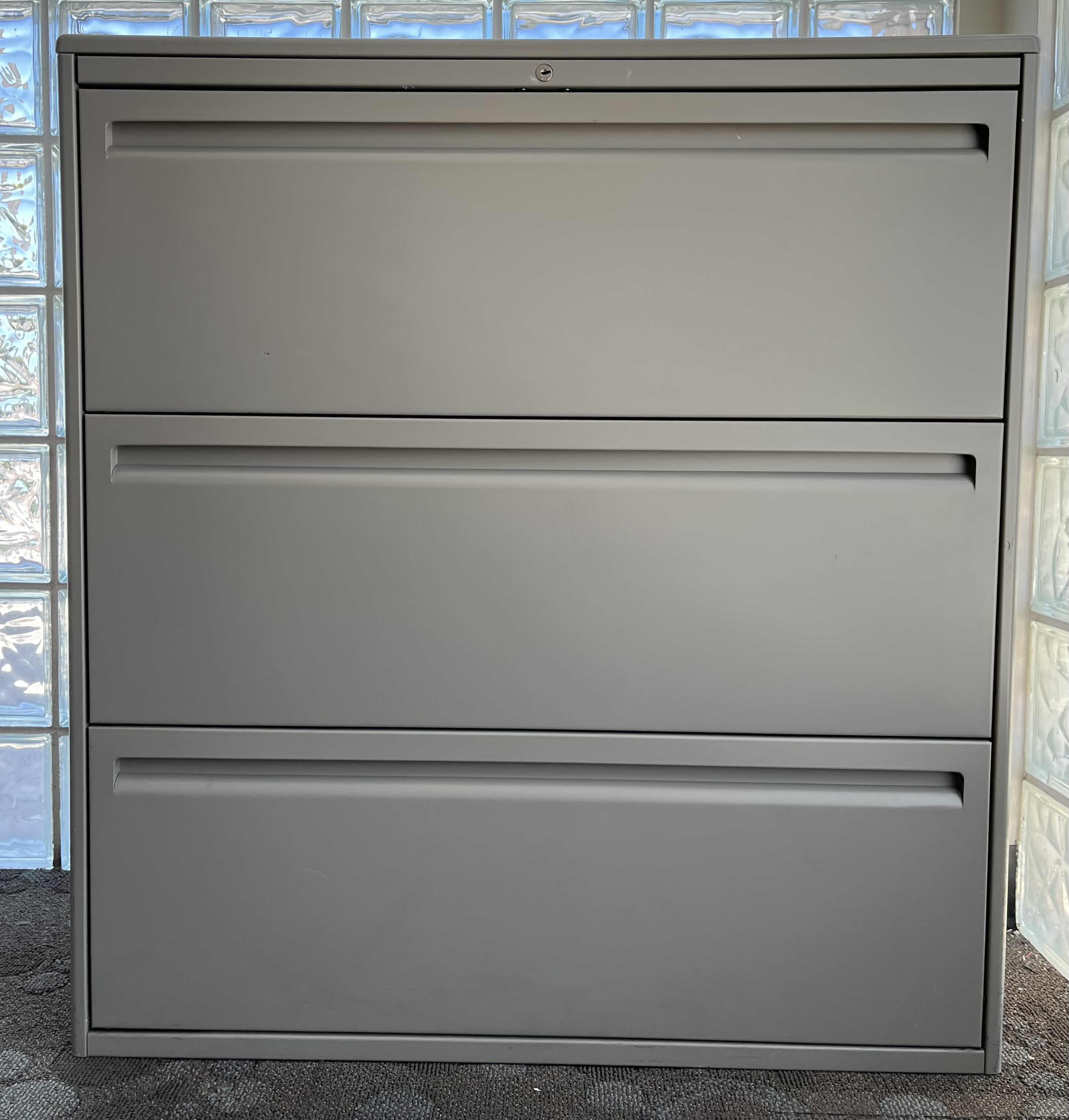 Photo 1 of HAWORTH 3 DRAWER METAL LATERAL FILE CABINET 36” X 18” H39”