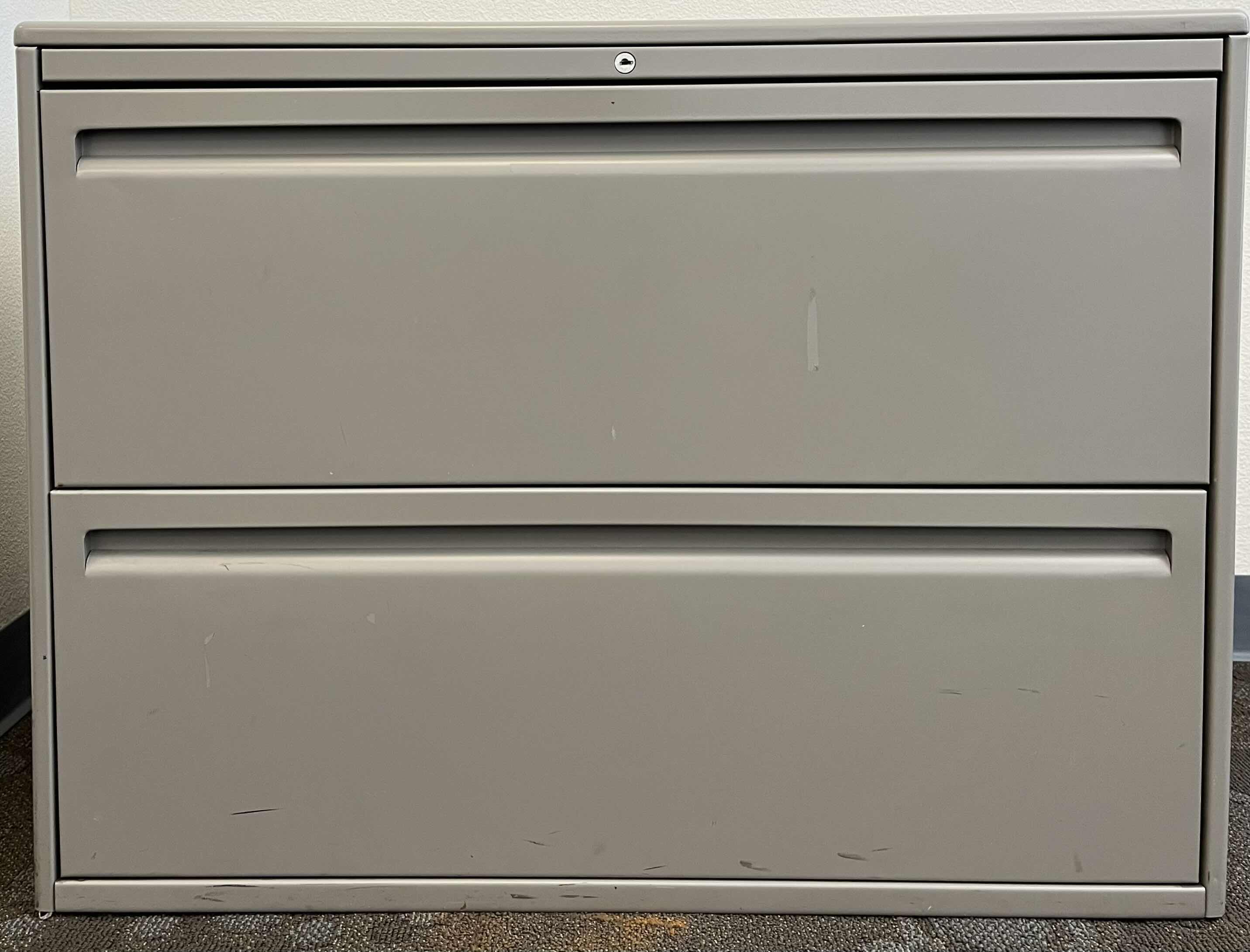 Photo 1 of HAWORTH 2 DRAWER METAL LATERAL FILE CABINET 36” X 18” H27”