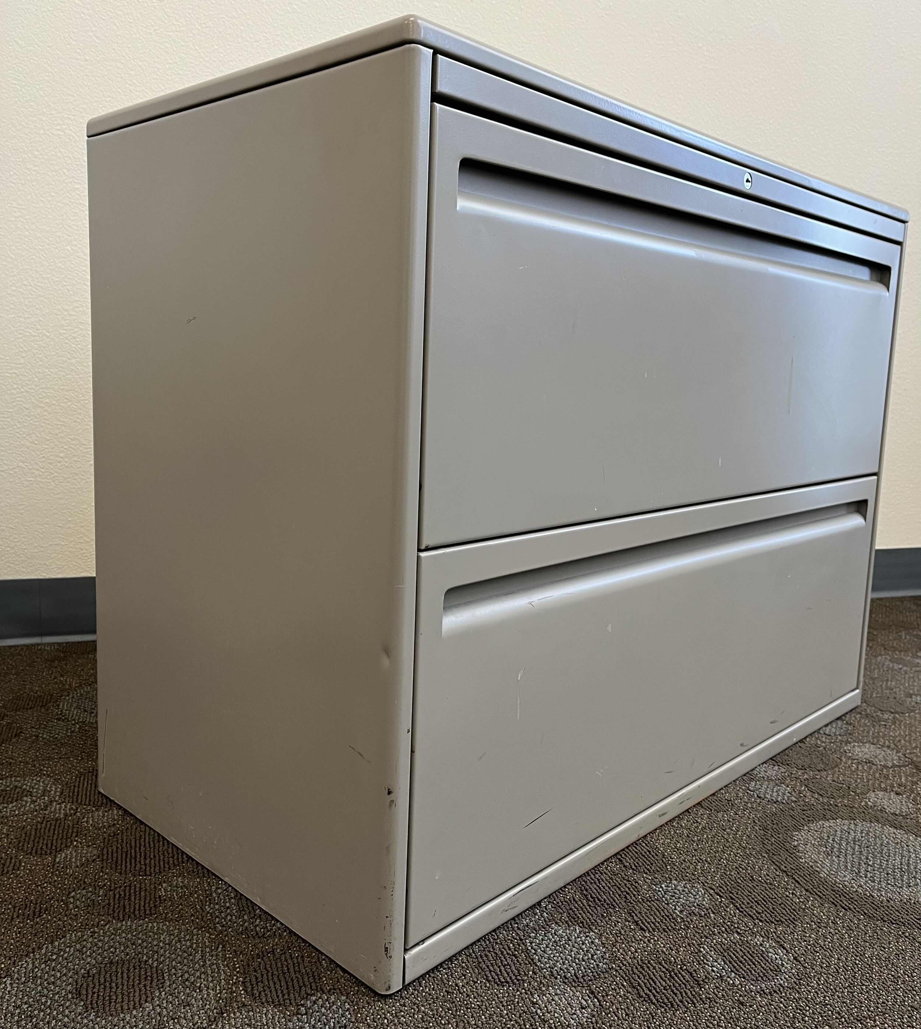 Photo 1 of HAWORTH 2 DRAWER METAL LATERAL FILE CABINET 36” X 18” H27”