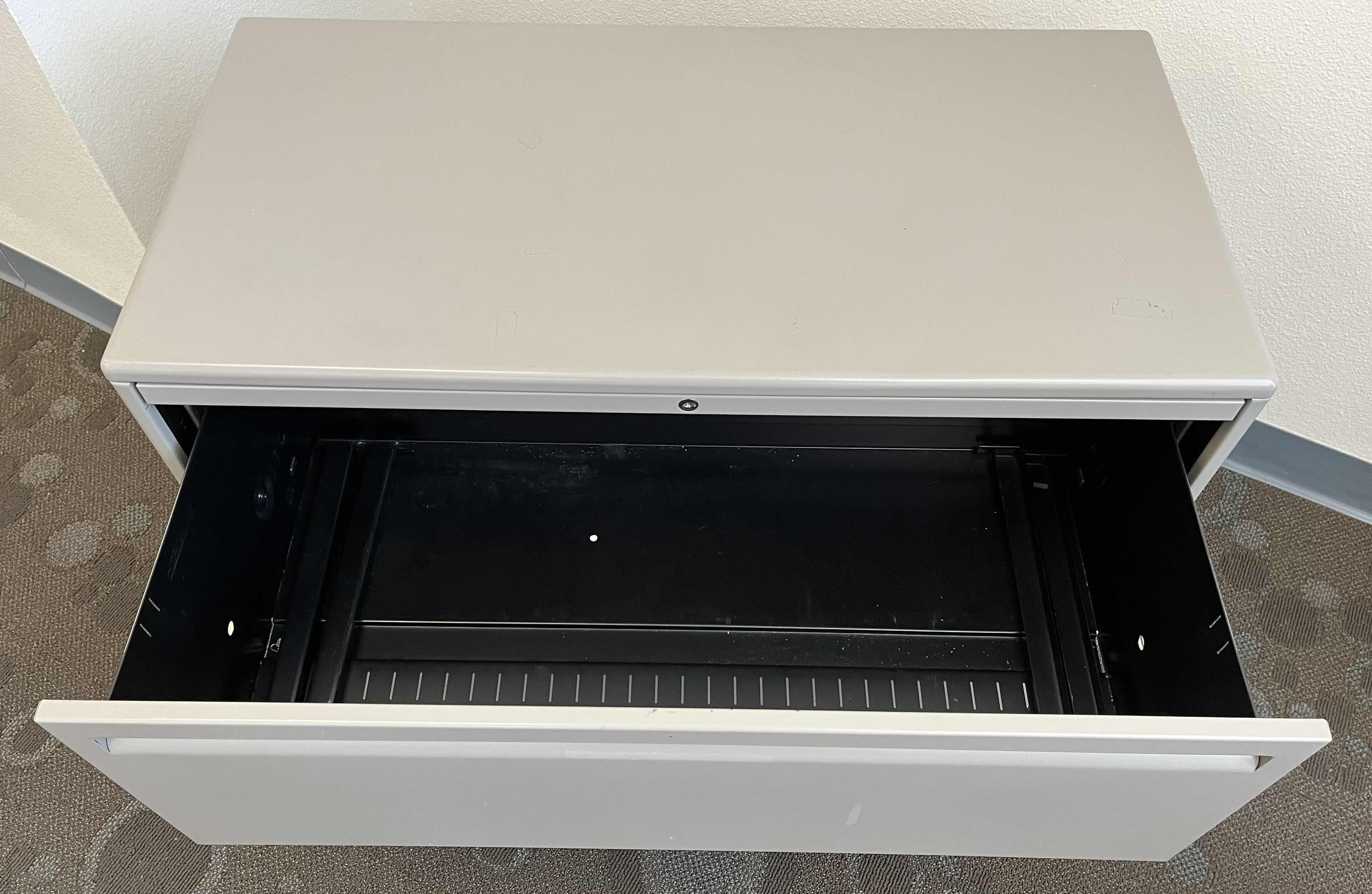 Photo 1 of HAWORTH 2 DRAWER METAL LATERAL FILE CABINET 36” X 18” H27”