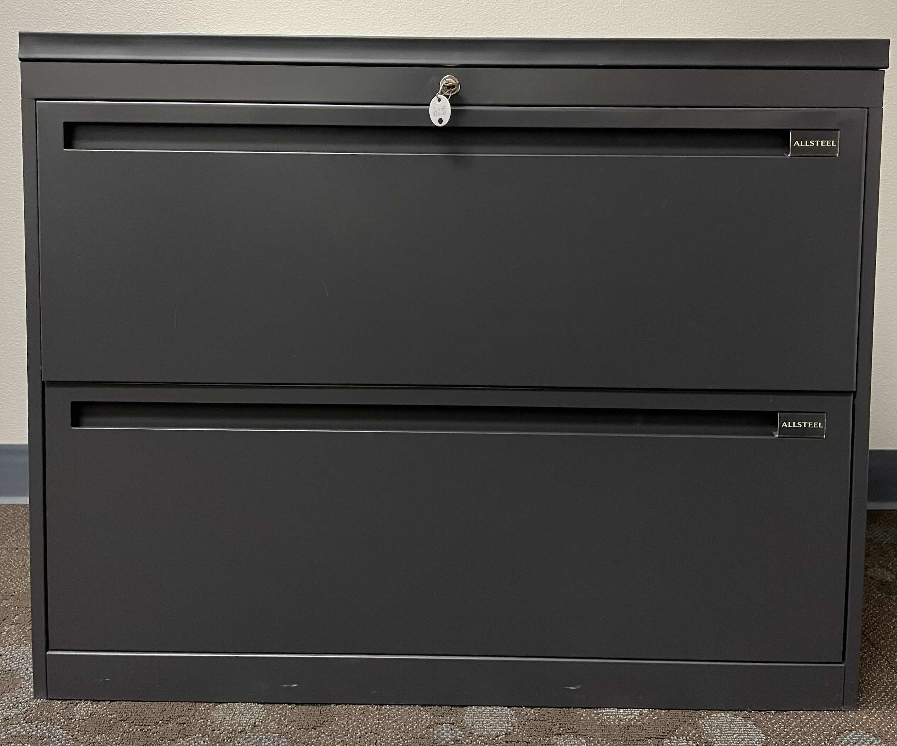 Photo 1 of ALL STEEL 2 DRAWER METAL LATERAL FILE CABINET W WORKSTATION TOP 36” X 23.5” H29”