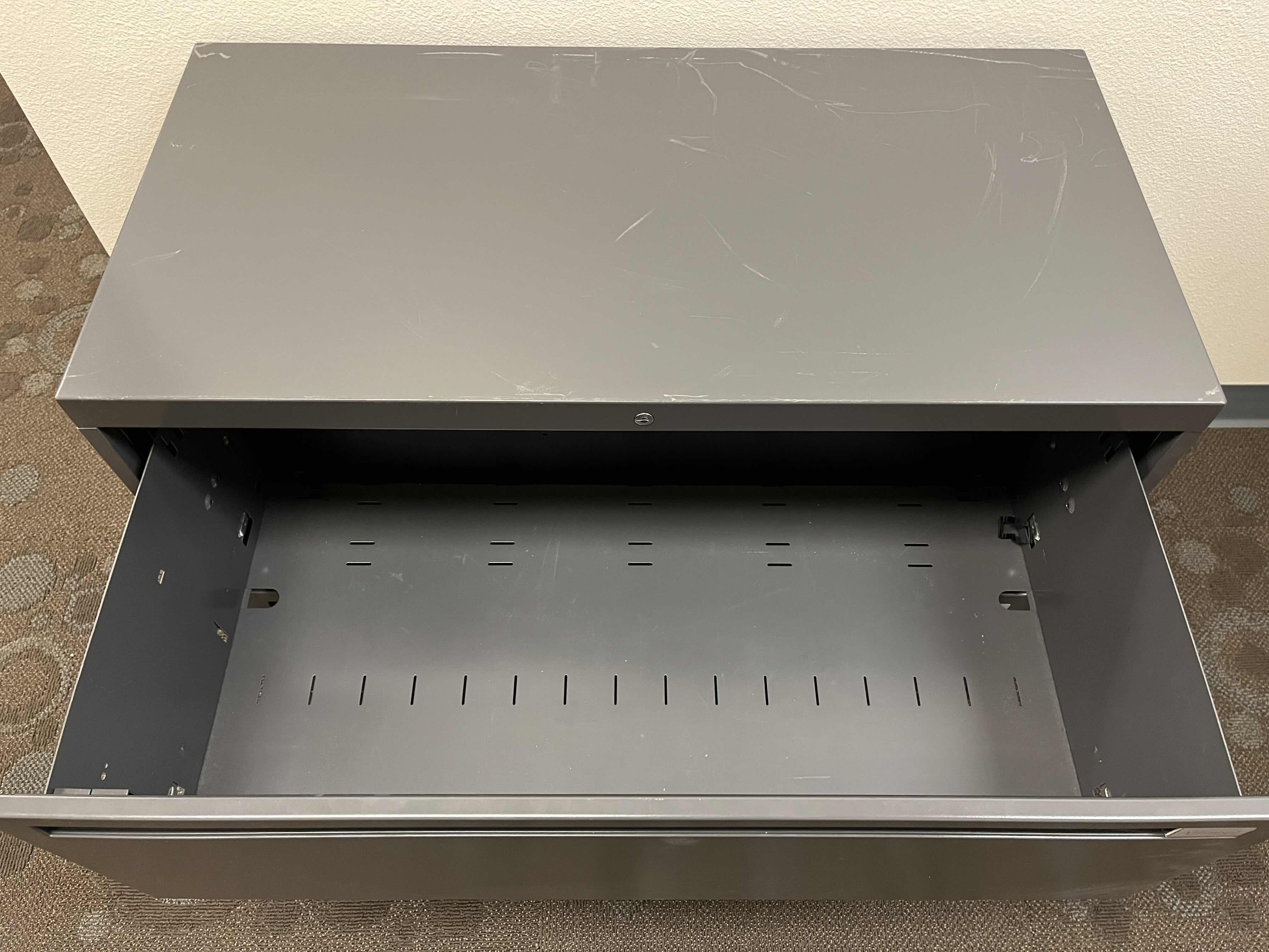 Photo 1 of ALL STEEL 2 DRAWER METAL LATERAL FILE CABINET 36” X 18” H28”