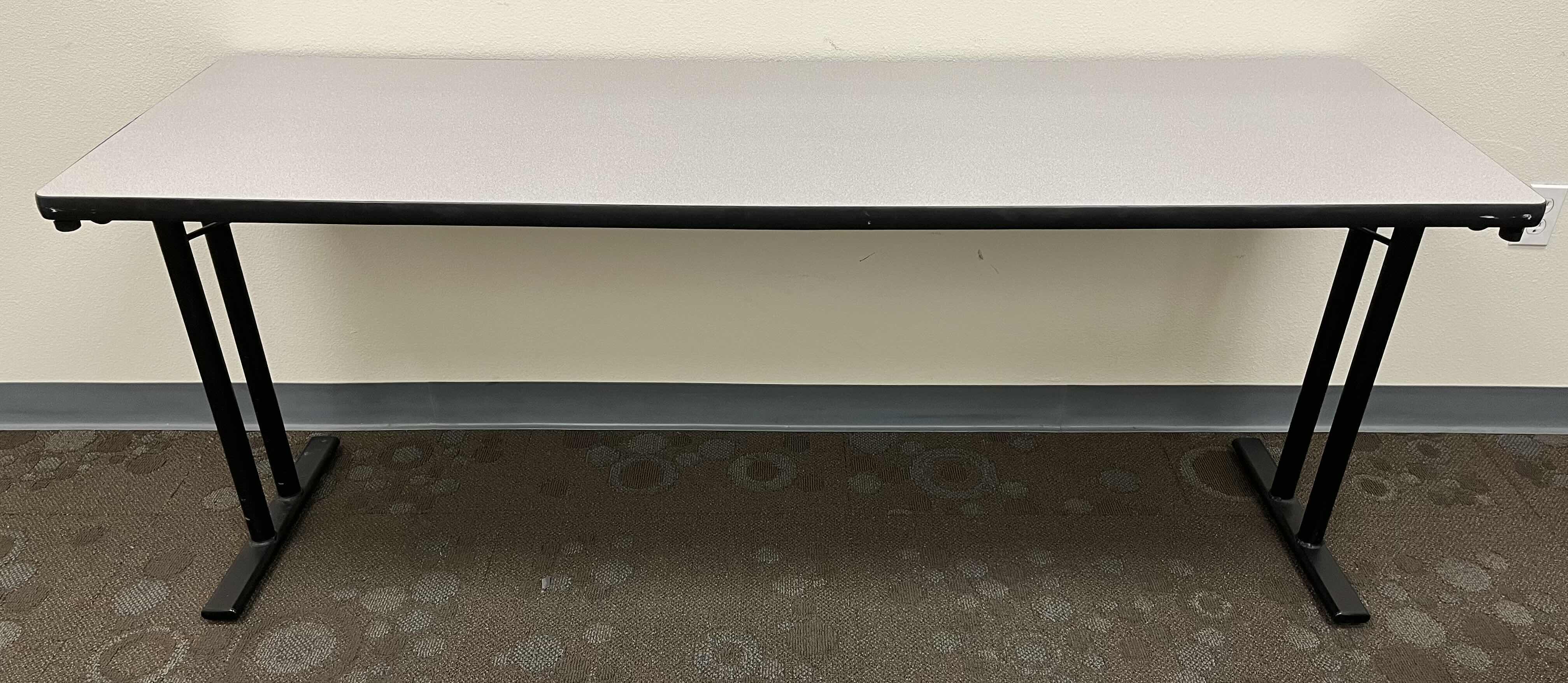 Photo 1 of GREY NUBULA T LEG FOLDING WORK DESK TABLE 71.75” X 23.75” H28.75”