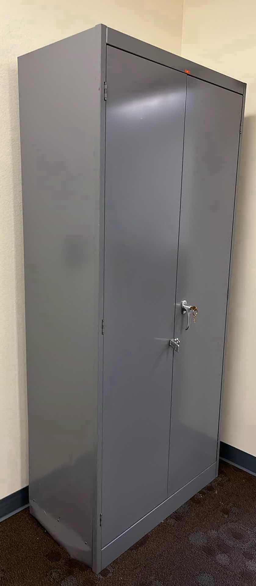 Photo 1 of GRAY METAL 2 DOOR 5 SHELF CABINET 36” X 19” H78”