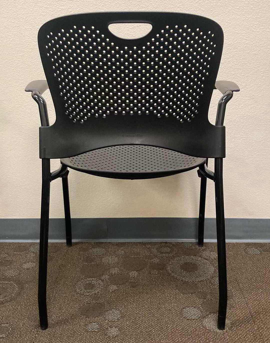 View 3 of HERMAN MILLER BLACK CAPER STACKING CHAIR 24” X 24.25” H32”