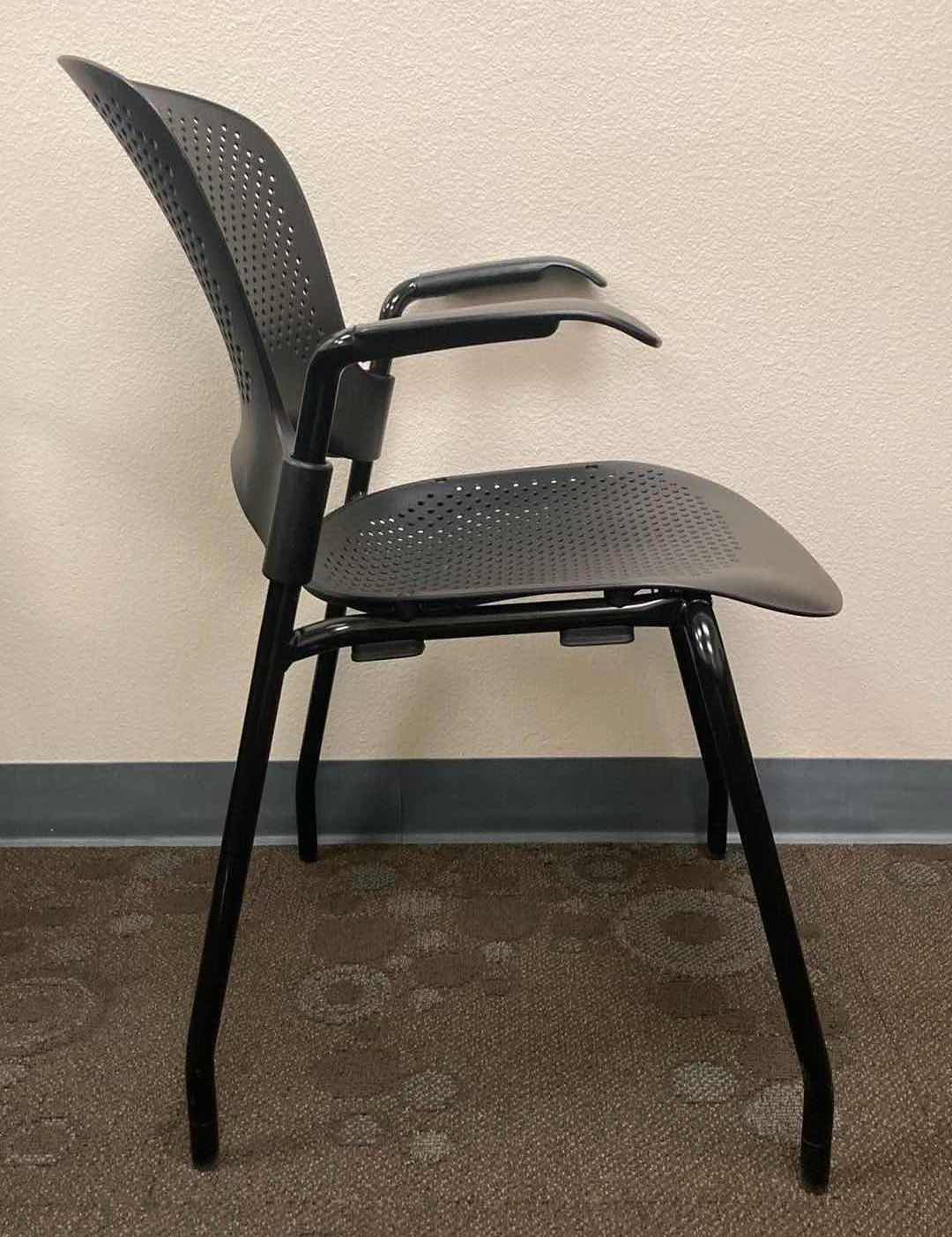 View 4 of HERMAN MILLER BLACK CAPER STACKING CHAIR 24” X 24.25” H32”