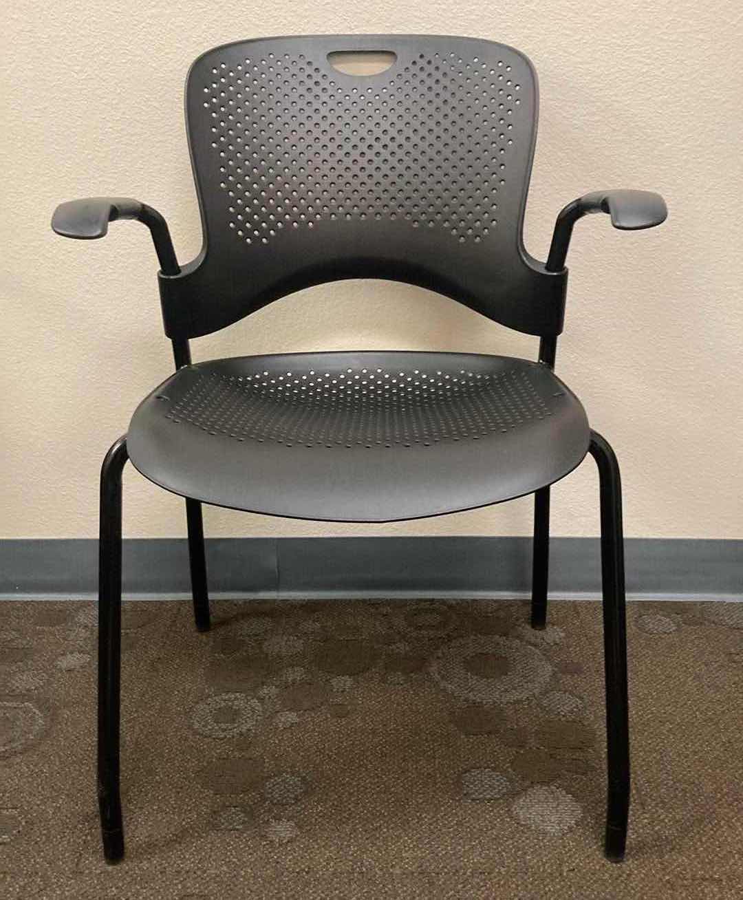 View 1 of HERMAN MILLER BLACK CAPER STACKING CHAIR 24” X 24.25” H32”