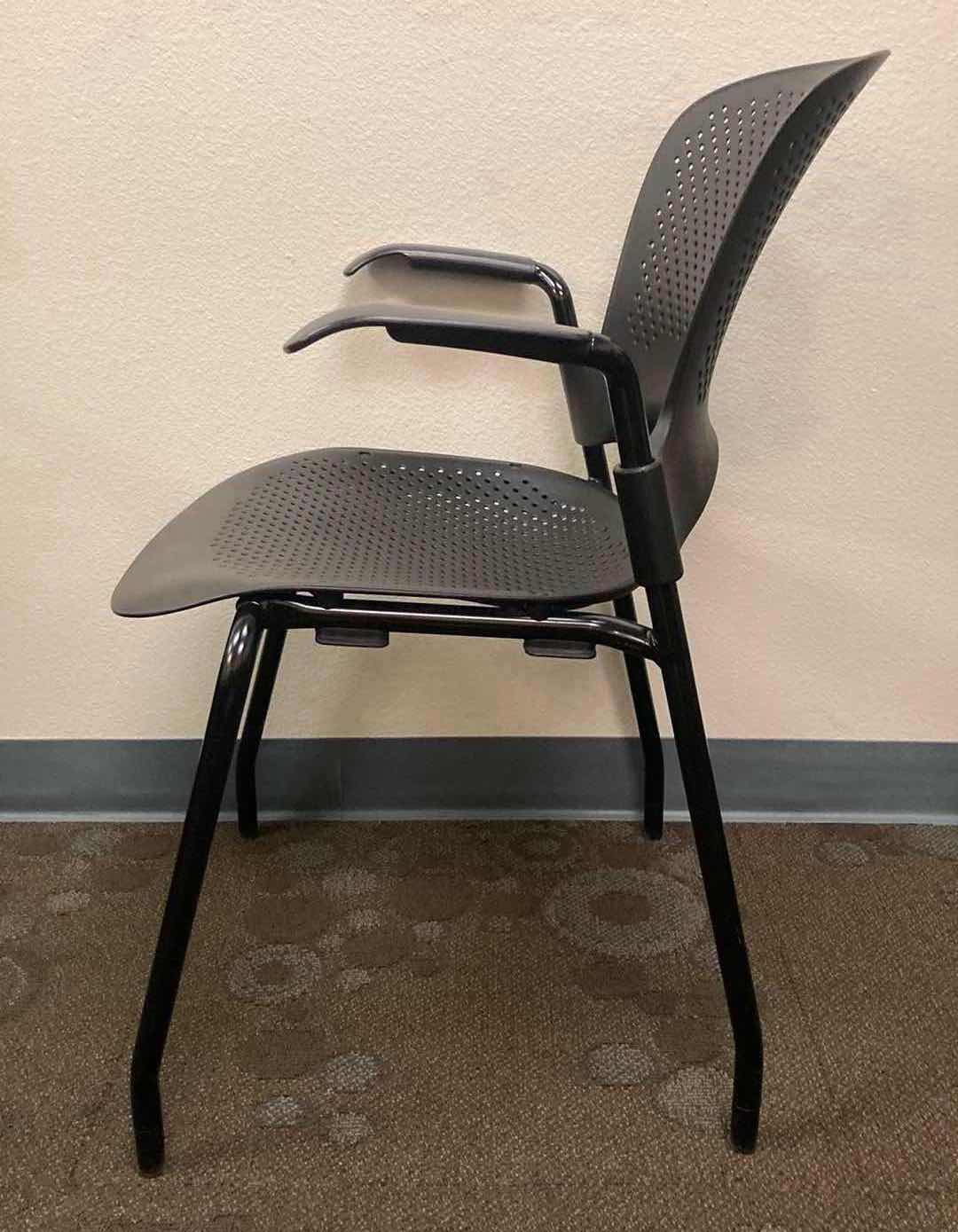 View 2 of HERMAN MILLER BLACK CAPER STACKING CHAIR 24” X 24.25” H32”