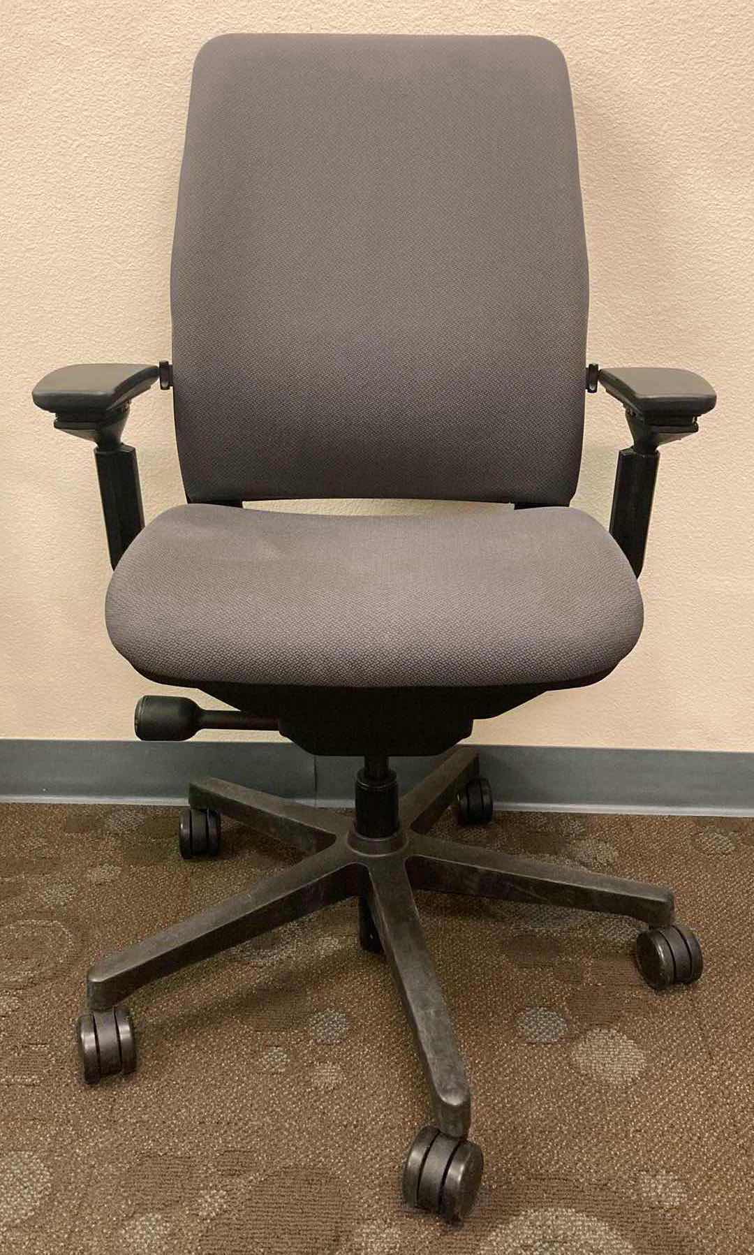 View 1 of STEELCASE AMIA GREY SWIVEL OFFICE CHAIR 21.25” X 27.5” H36.5-42”