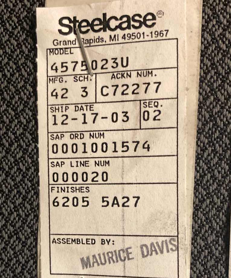 Photo 1 of STEELCASE GREY GHEST SIDE CHAIR 23” X 20” H33”