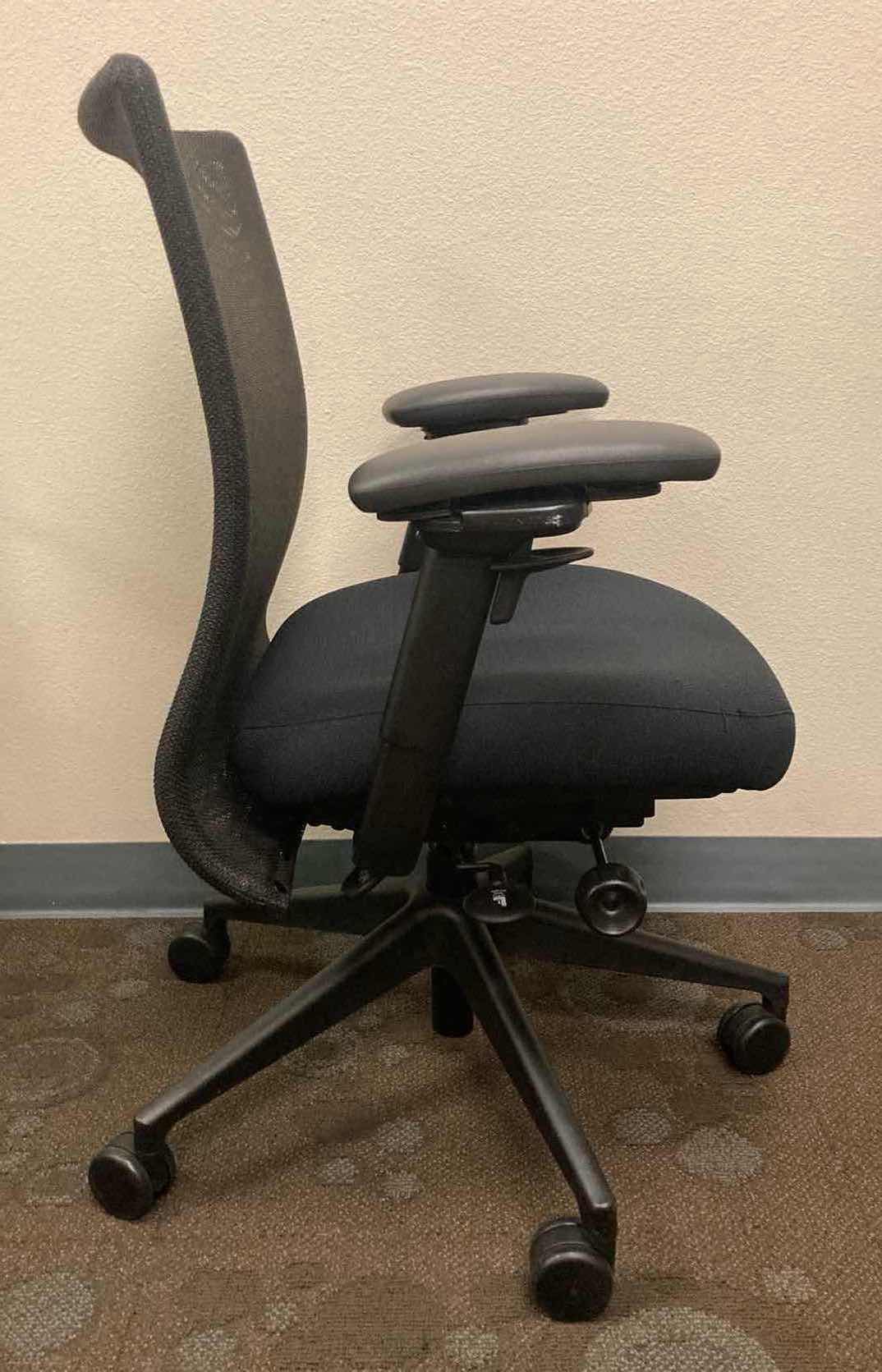 Photo 1 of STEELCASE JERSEY BLACK MESH SWIVEL DESK CHAIR 26.25” X 25” H35.5-40”
