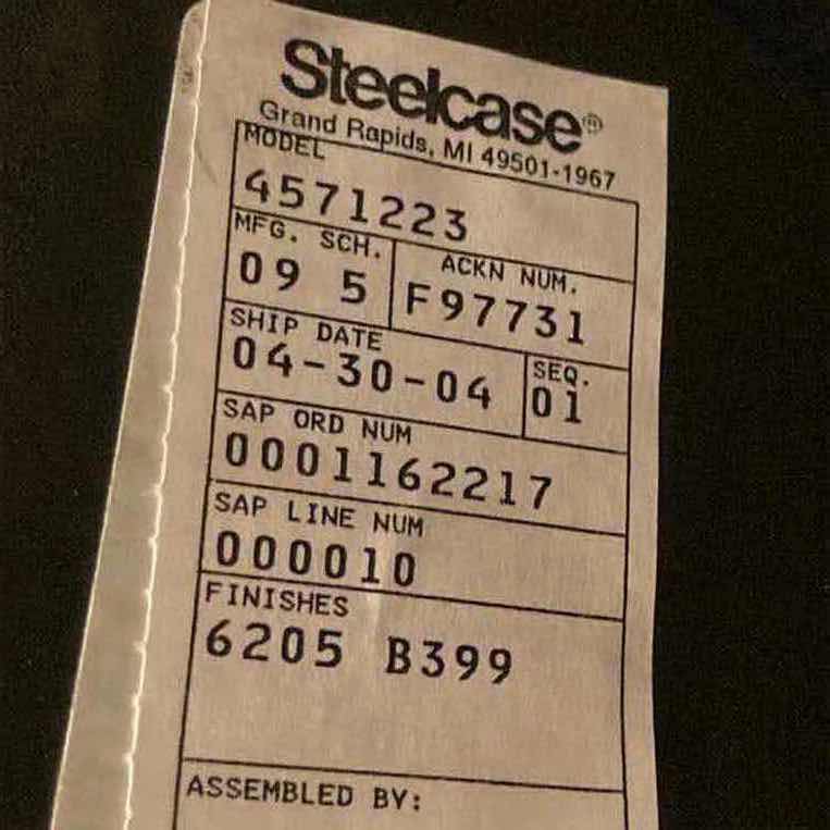 Photo 1 of STEELCASE RALLY BLACK LOW-BACK SWIVEL OFFICE CHAIR 26.5” X 20” H33-38”