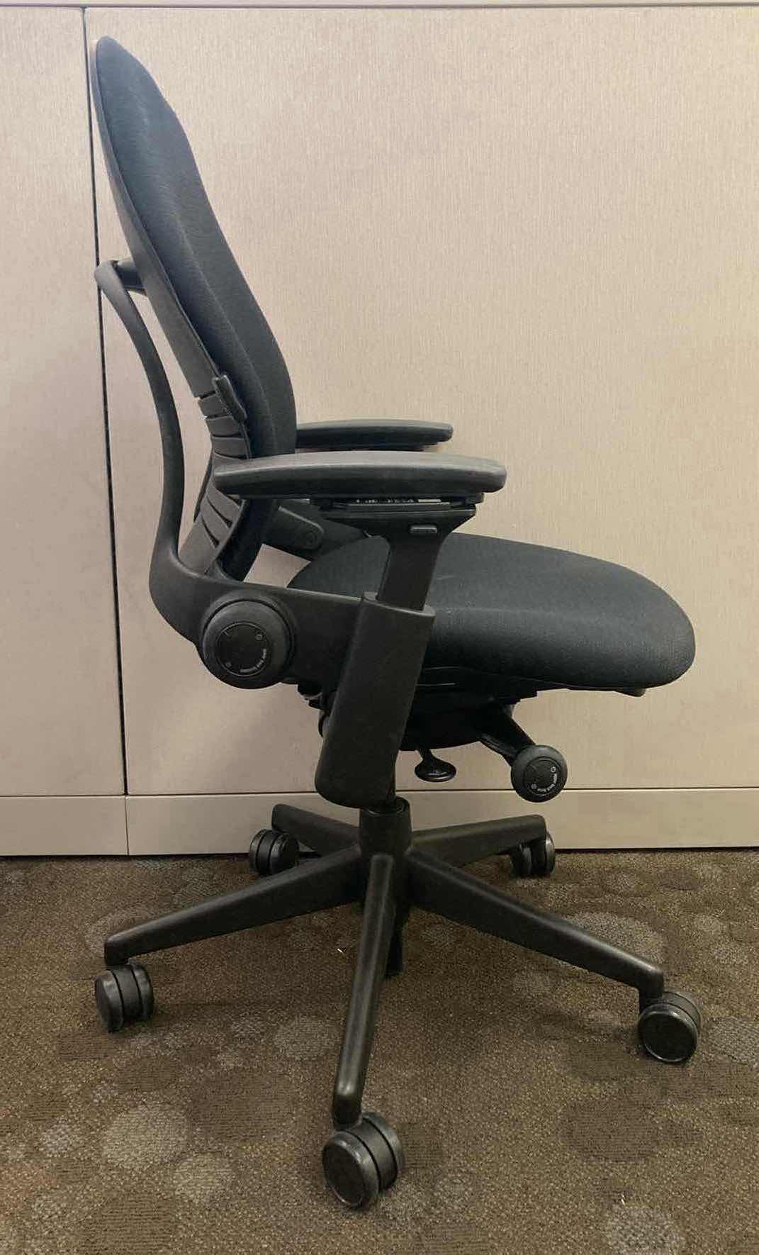 Photo 1 of STEELCASE LEAP V2 BLACK SWIVEL OFFICE CHAIR 27” X 24.75” H38-43.5”