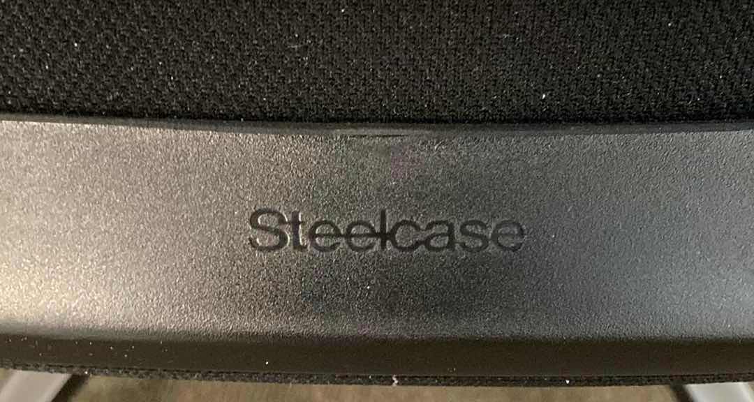 Photo 1 of STEELCASE BLACK SWIVEL THINK CHAIR 27” X 21” H36.75-41.5”