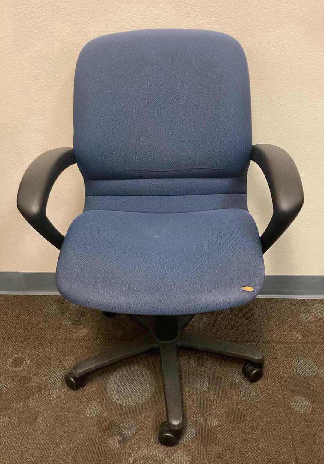 Photo 1 of ALERA BLACK SWIVEL OFFICE CHAIR & 2 BLUE STEELCASE SWIVEL OFFICE CHAIRS (3)