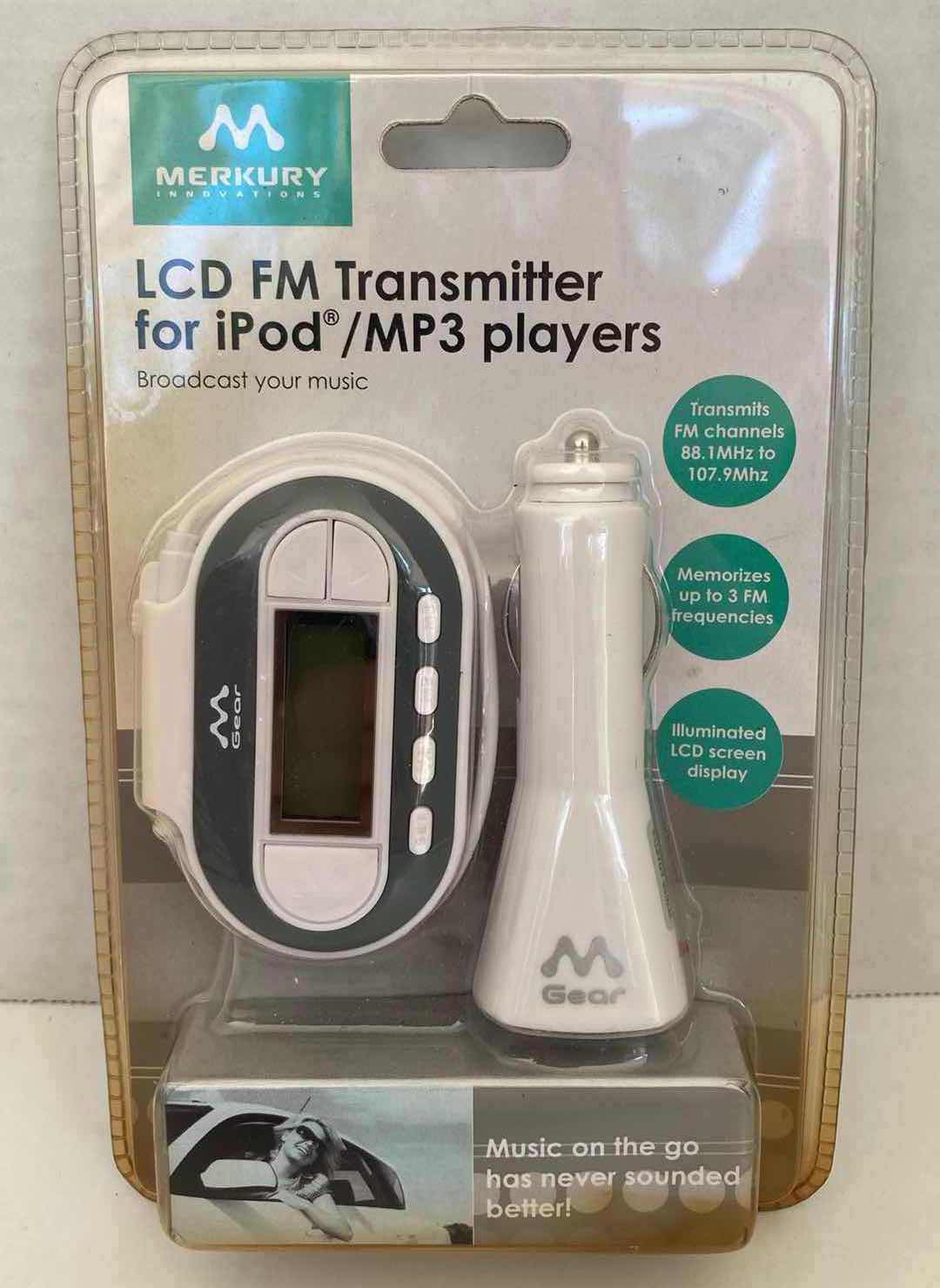 Photo 1 of NADY AUDIO STEREO HEADPHONES W MIC & MERKURY LCD FM TRANSMITTER FOR IPOD & MP3 PLAYERS