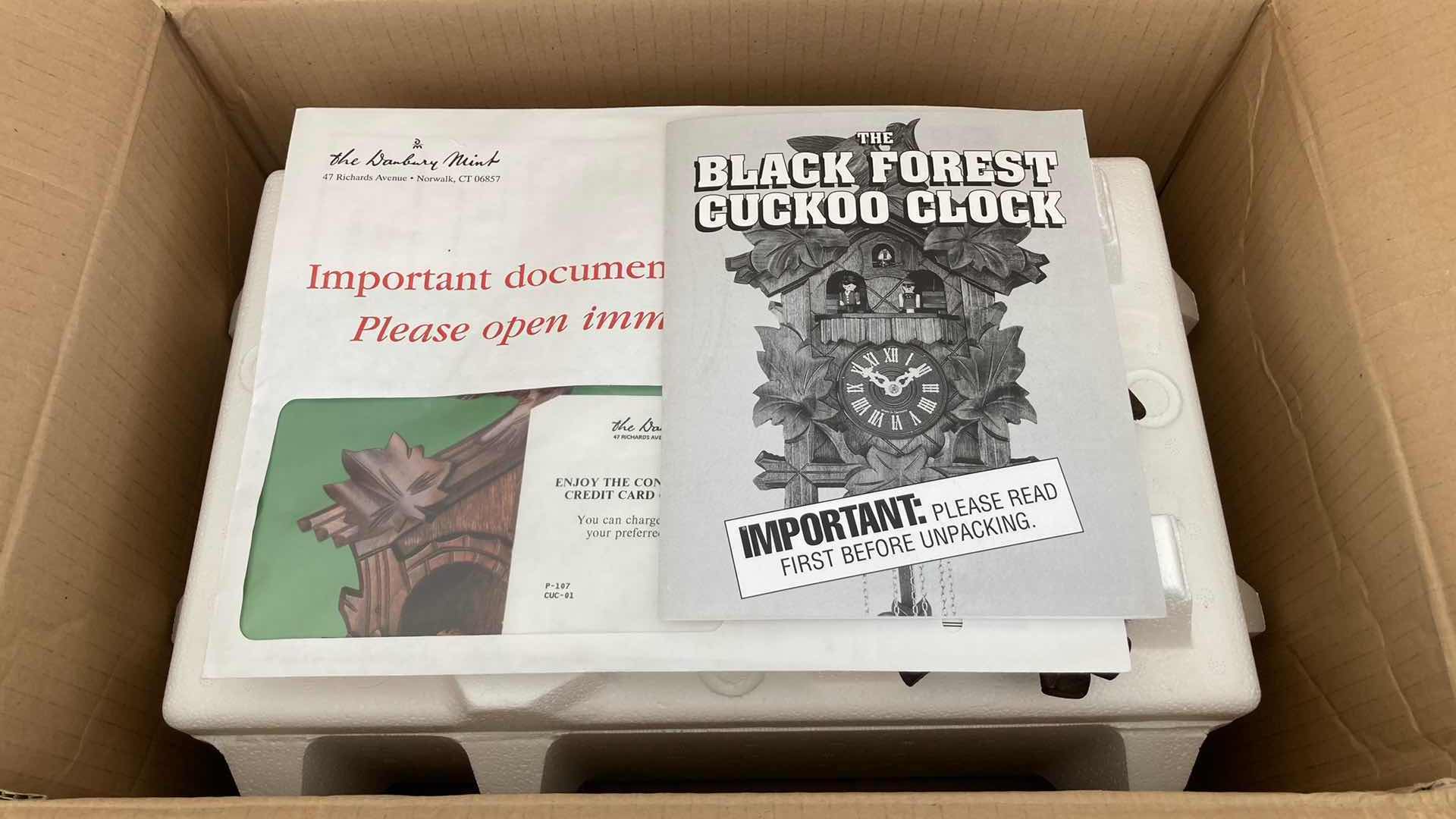 Photo 1 of HONES GERMAN BLACK FOREST WALNUT STAINED WOOD PENDULUM CUCKOO CLOCK 13”