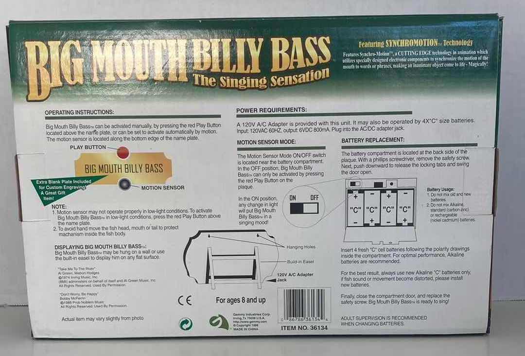 Photo 1 of BIG MOUTH BILLY BASS THE SINGING SENSATION