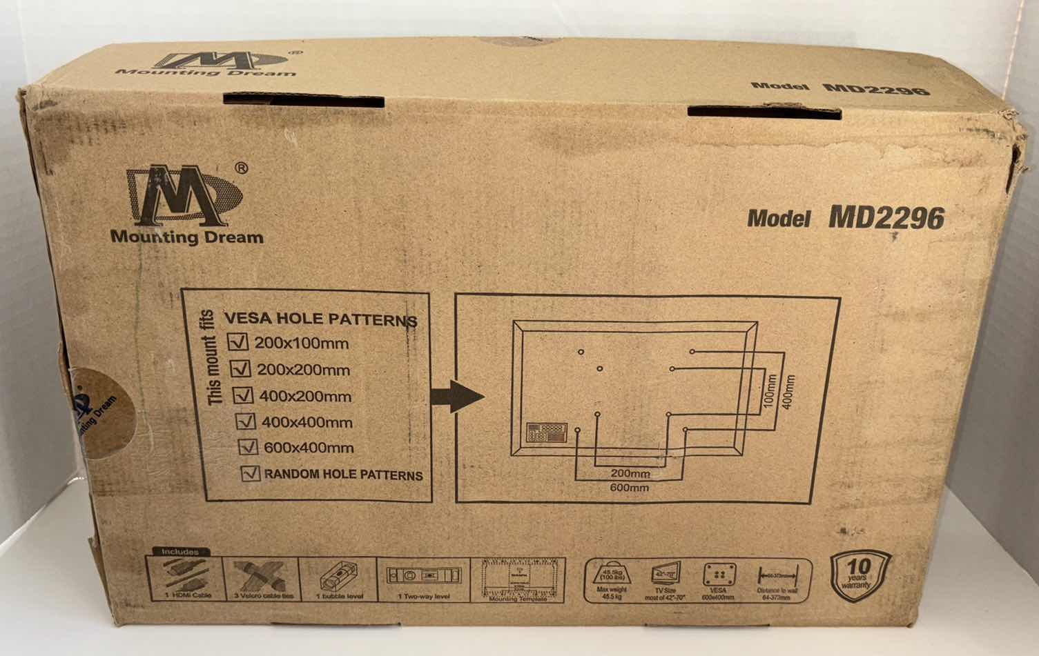 Photo 1 of NEW MOUNTING DREAM FULL-MOTION TV WALL MOUNT, MOST 42”-70” TV W/100 LB WEIGHT LIMIT (MODEL MD2296)