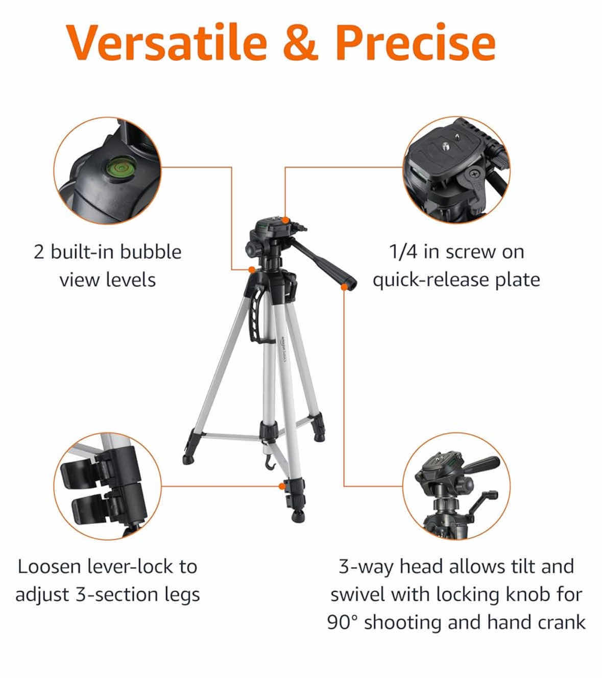 Photo 1 of AMAZON BASICS 60” LIGHTWEIGHT TRIPOD W BAG