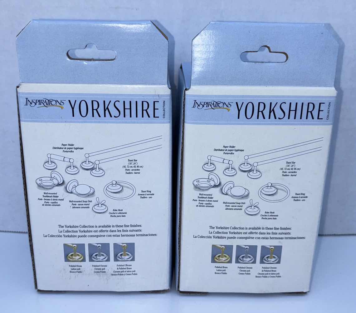 Photo 1 of NEW 2-PACK INSPIRATIONS YORKSHIRE COLLECTION ROBE HOOK, POLISHED CHROME & POLISHED BRASS