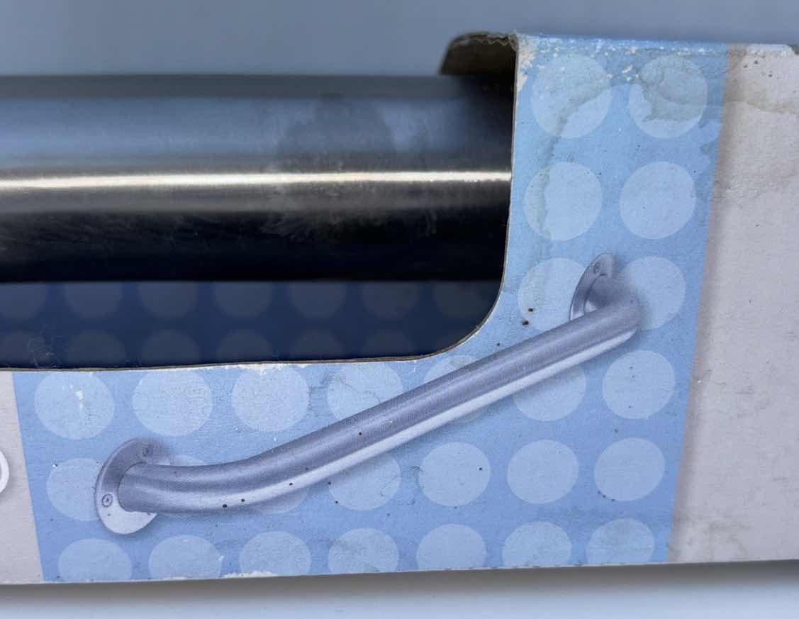 Photo 1 of LIBERTY HARDWARE SAFETY FIRST 18” STAINLESS STEEL EXPOSED MOUNT GRAB BAR W HARDWARE