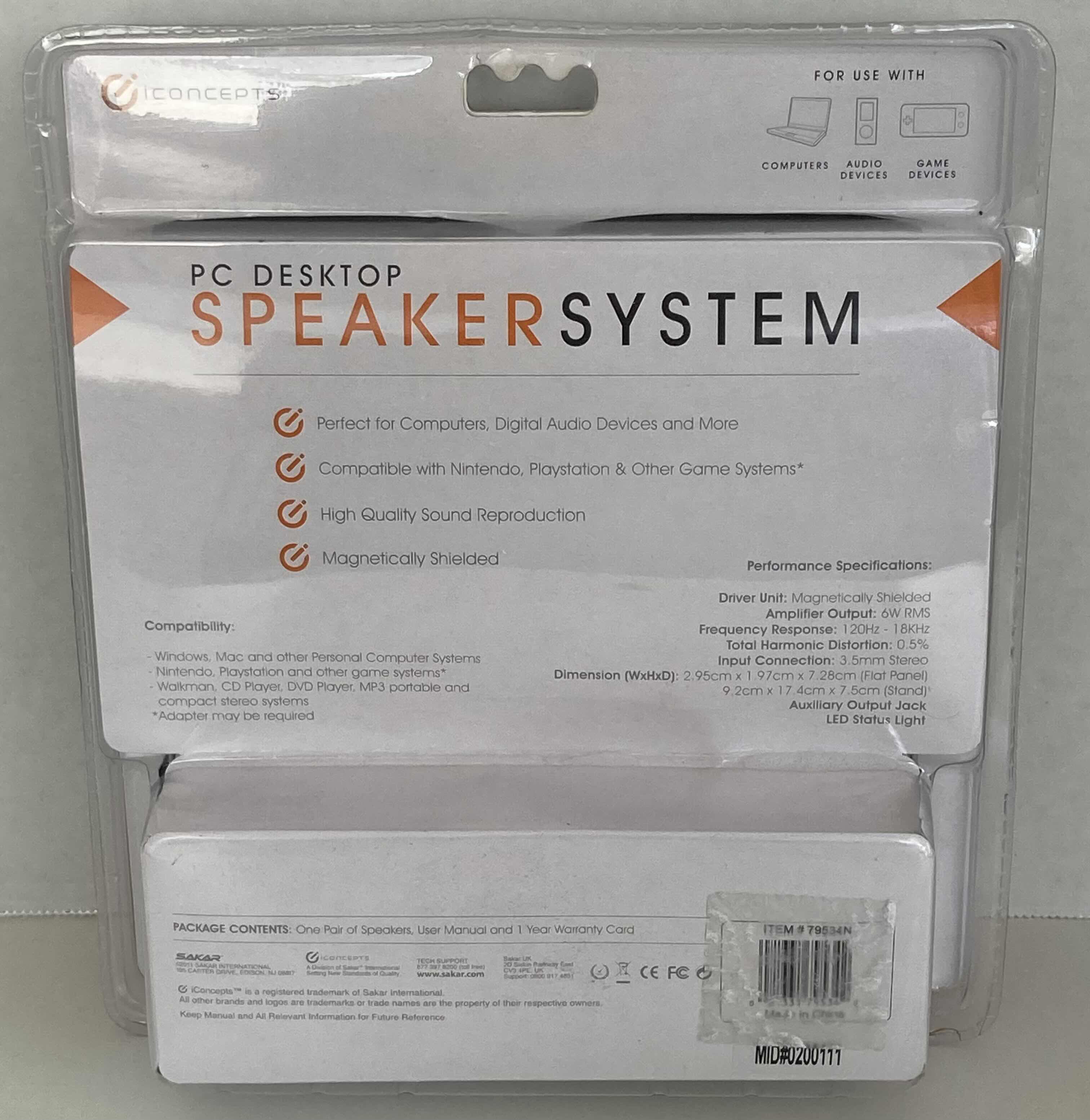 Photo 1 of ICONCEPTS PC DESKTOP SPEAKER SYSTEM