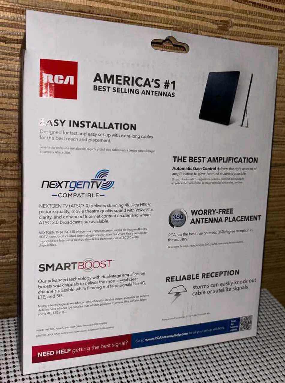 Photo 1 of RCA AMPLIFIED INDOOR FLAT HDTV ANTENNA, MULTIDIRECTIONAL 55 MILE RANGE