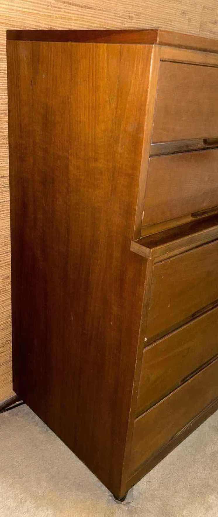 Photo 1 of LA PERIOD FURNITURE MID CENTURY MODERN WALNUT WOODEN 5-DRAWER TALL DRESSER 18” X 36” H42.25”