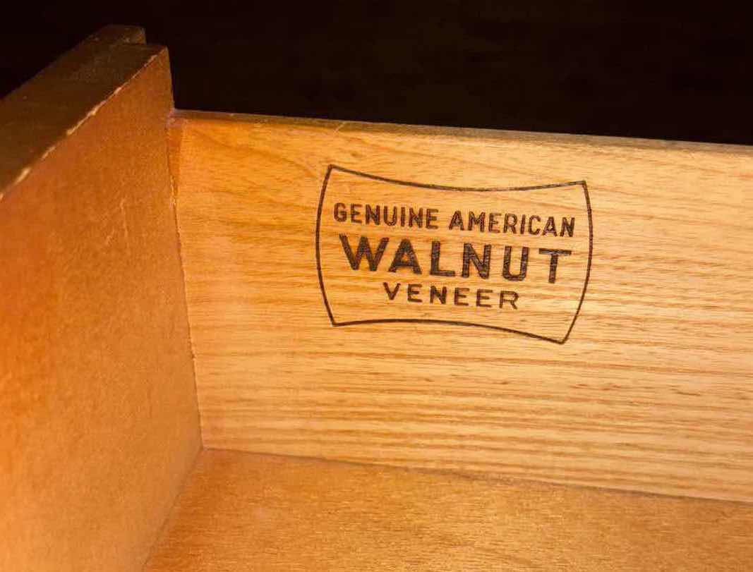 Photo 1 of LA PERIOD FURNITURE MID CENTURY MODERN WALNUT WOODEN 5-DRAWER TALL DRESSER 18” X 36” H42.25”