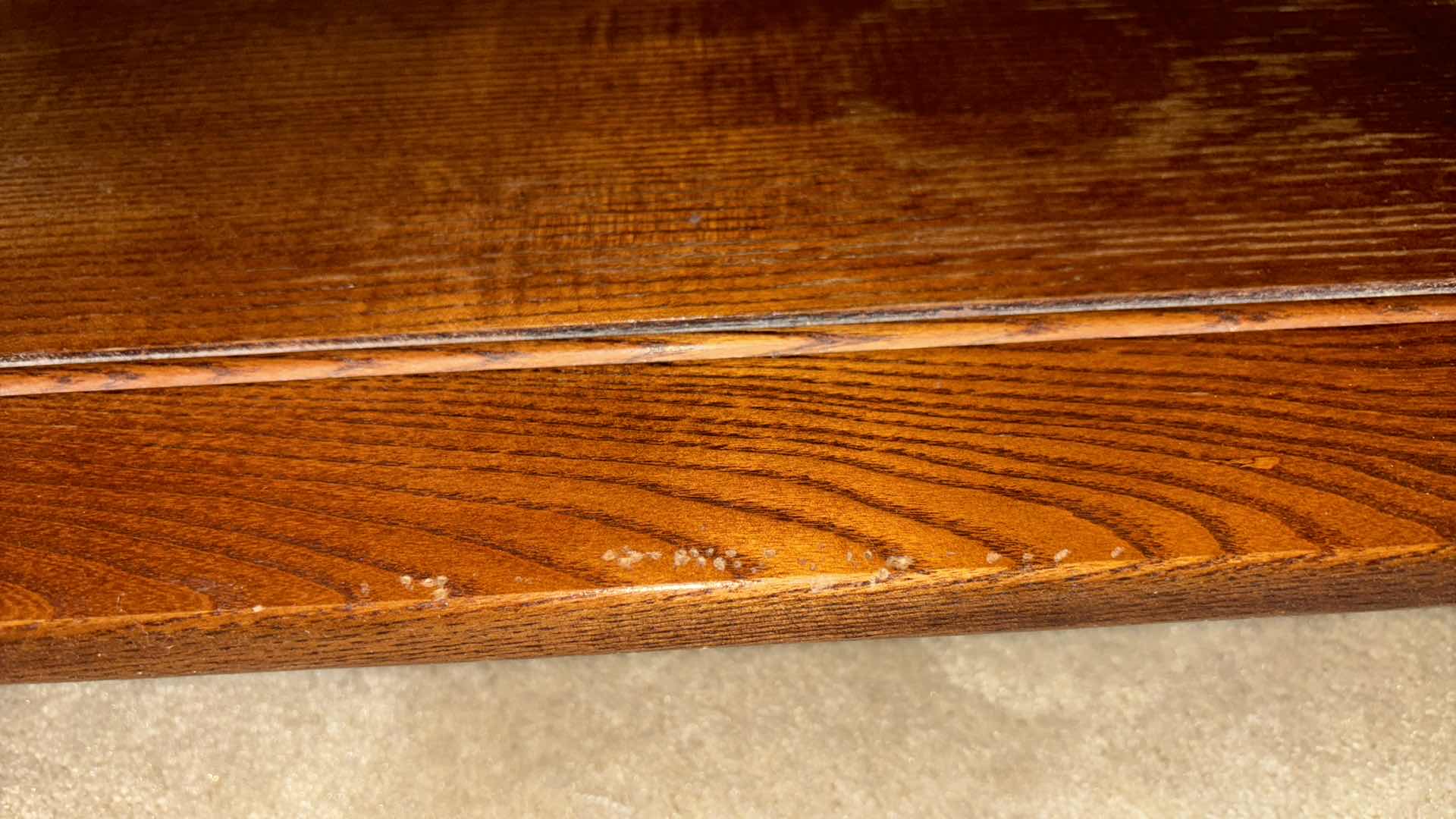 Photo 1 of VINTAGE WOOD END TABLE W GLASS TOP SURFACE 21” X 26.5” H 22”
