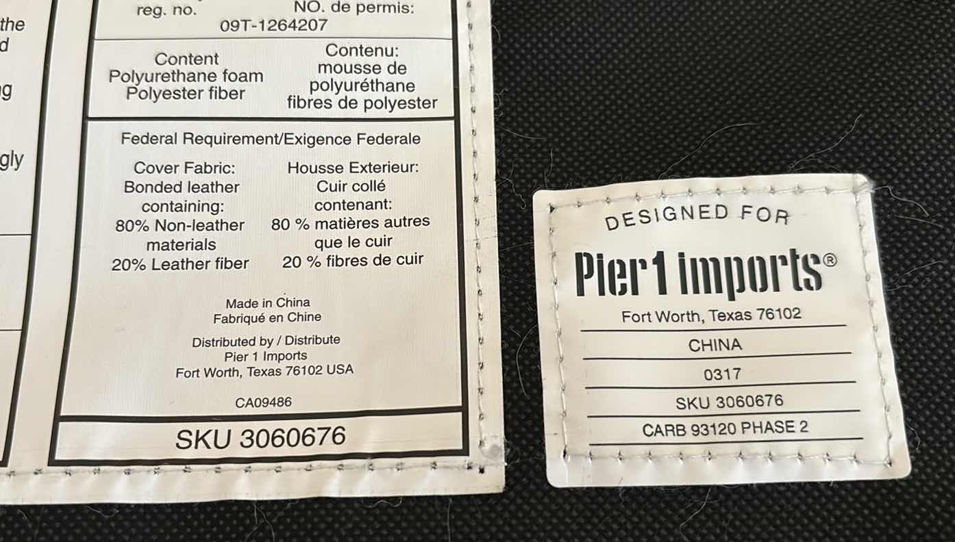 Photo 1 of PIER 1 IMPORTS MID CENTURY MODERN POUF TUFTED SQUARE OTTOMAN W MAGAZINE FLAP 19.5” X 19.5” H17.25”