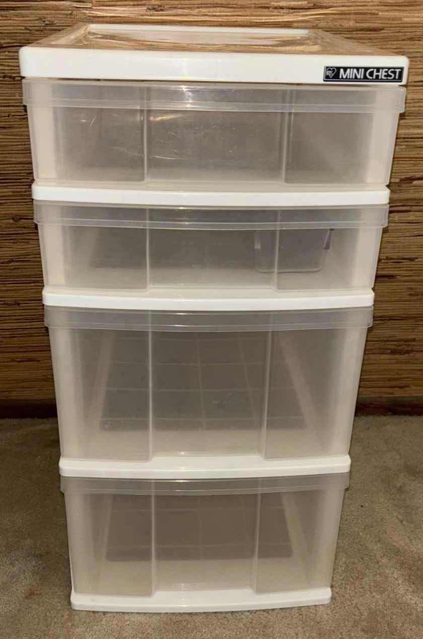 Photo 1 of IRIS MINI CHEST PLASTIC STORAGE W 4 DRAWERS 16” X 12.5” H24.5”