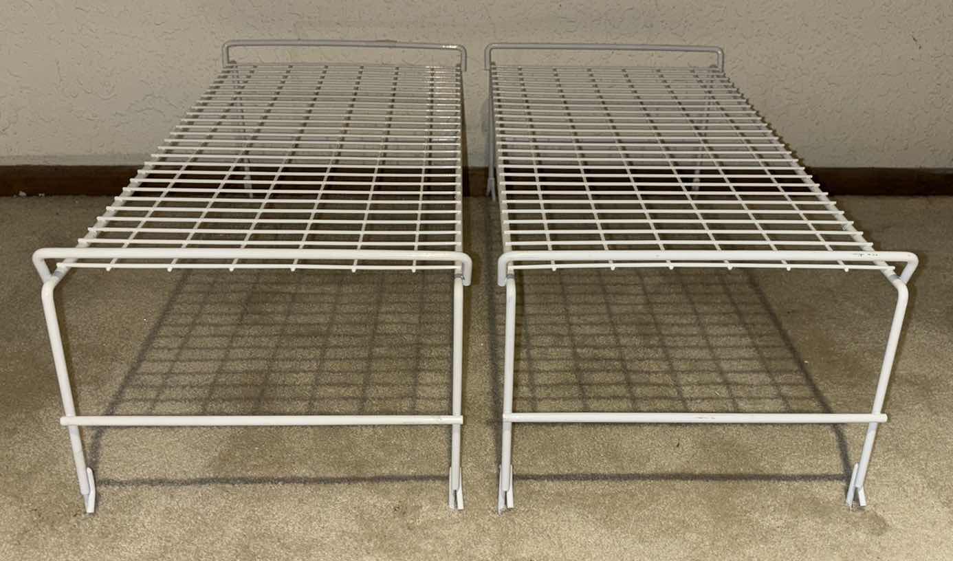 Photo 1 of 2 PC STACKABLE WIRE SHELVES (EACH SHELF 10.5” X 21.75” H7.5”)