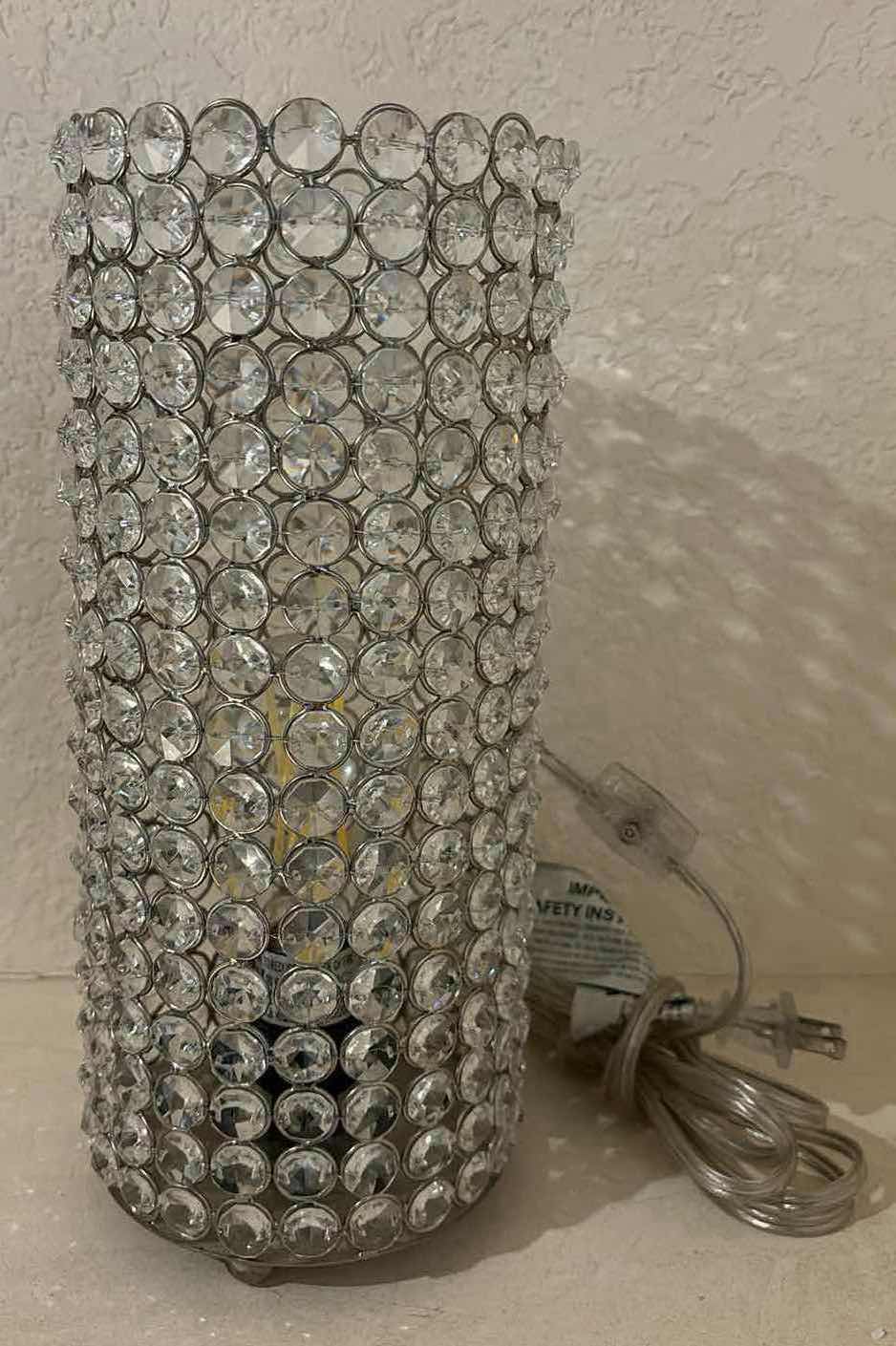 Photo 1 of 12" METAL FULL CRYSTAL BEADED LAMP W CORDED THUMBWHEEL SWITCH