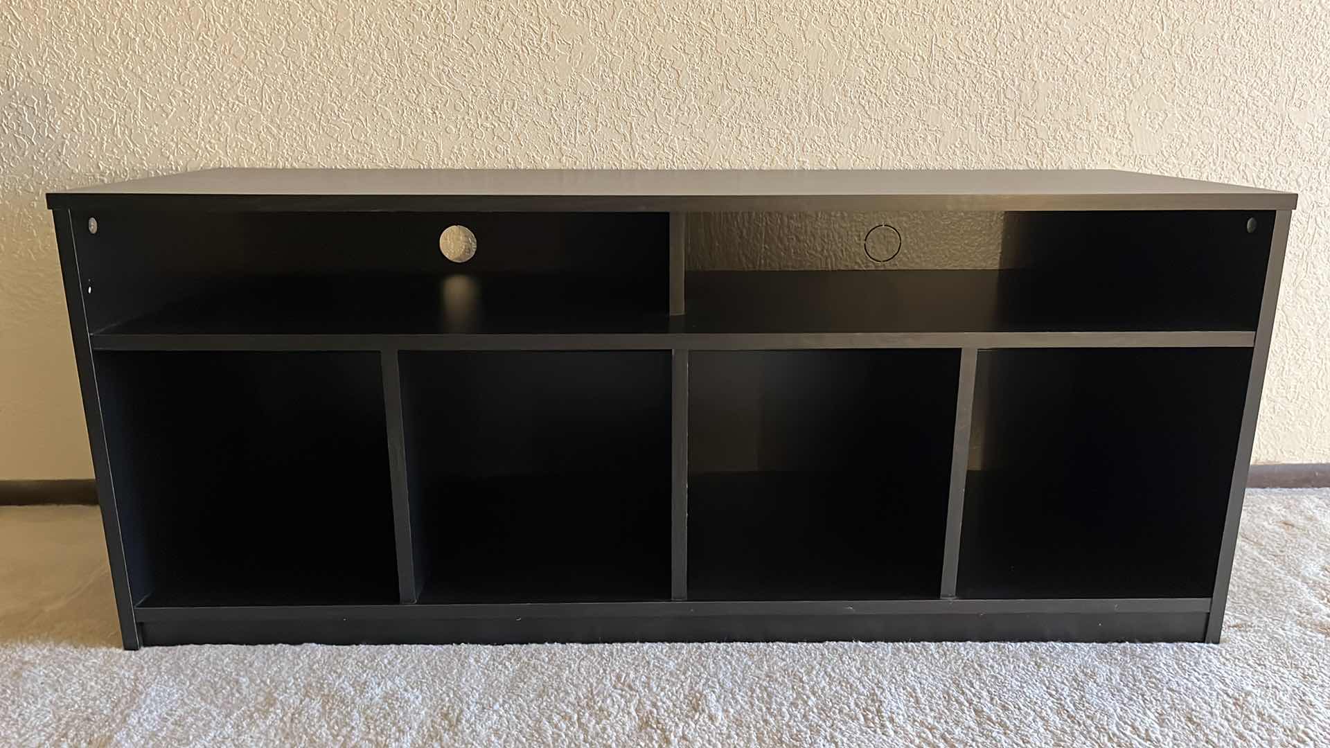 Photo 1 of MAINSTAYS TRUE BLACK OAK WOOD LAMINATE FINISH TV STAND ENTERTAINMENT CENTER 47.5” X 16” H20”