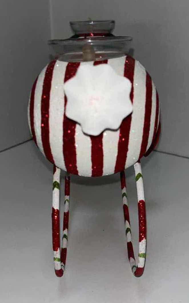 Photo 1 of CHRISTMAS GLITTERY CANDY LED TEALIGHT HOLDER  5.25” X 15.25” H7.25”