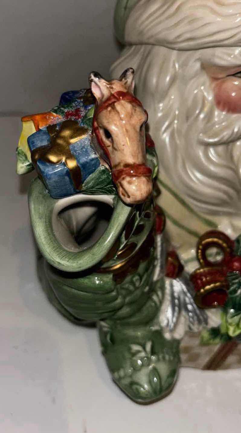 Photo 1 of FITZ & FLOYD CLASSICS HANDCRAFTED CHINA, GREGORIAN COLLECTION SANTA CLAUSE FIGURAL 5 CUP TEAPOT & LID