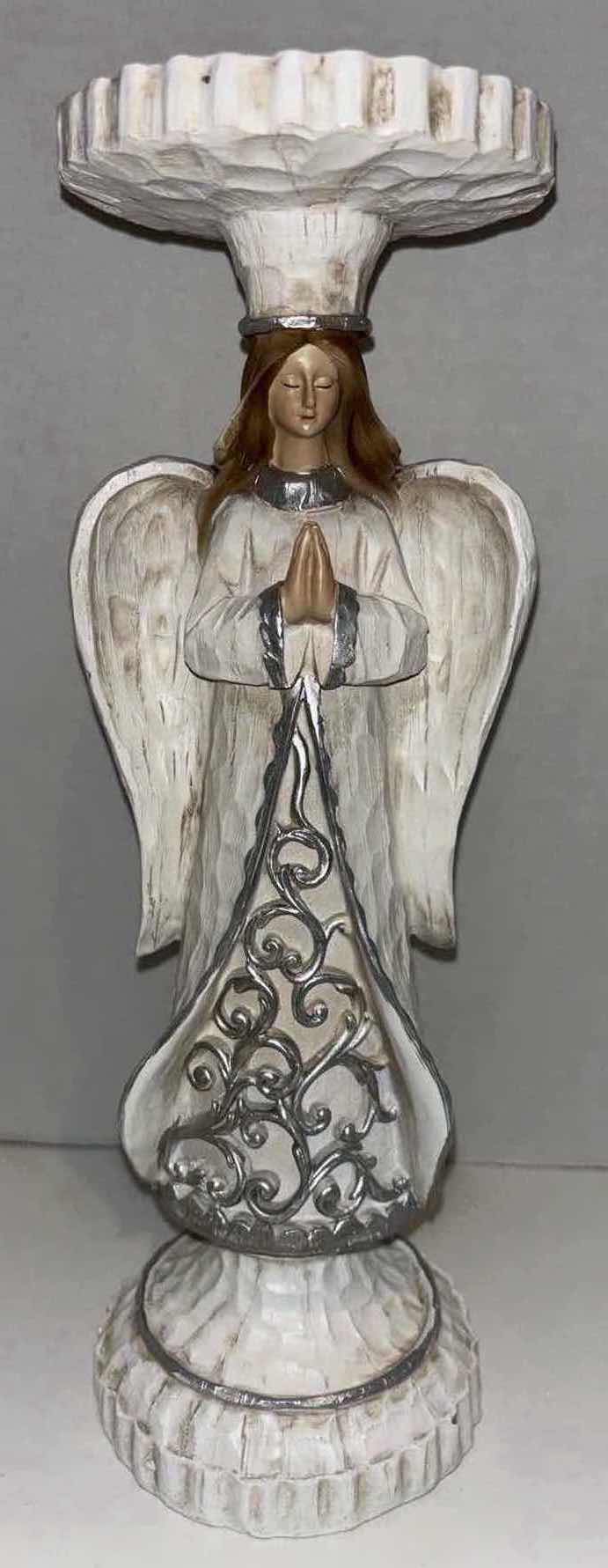 Photo 1 of 13.5” RESIN ANGEL CANDLE HOLDER
