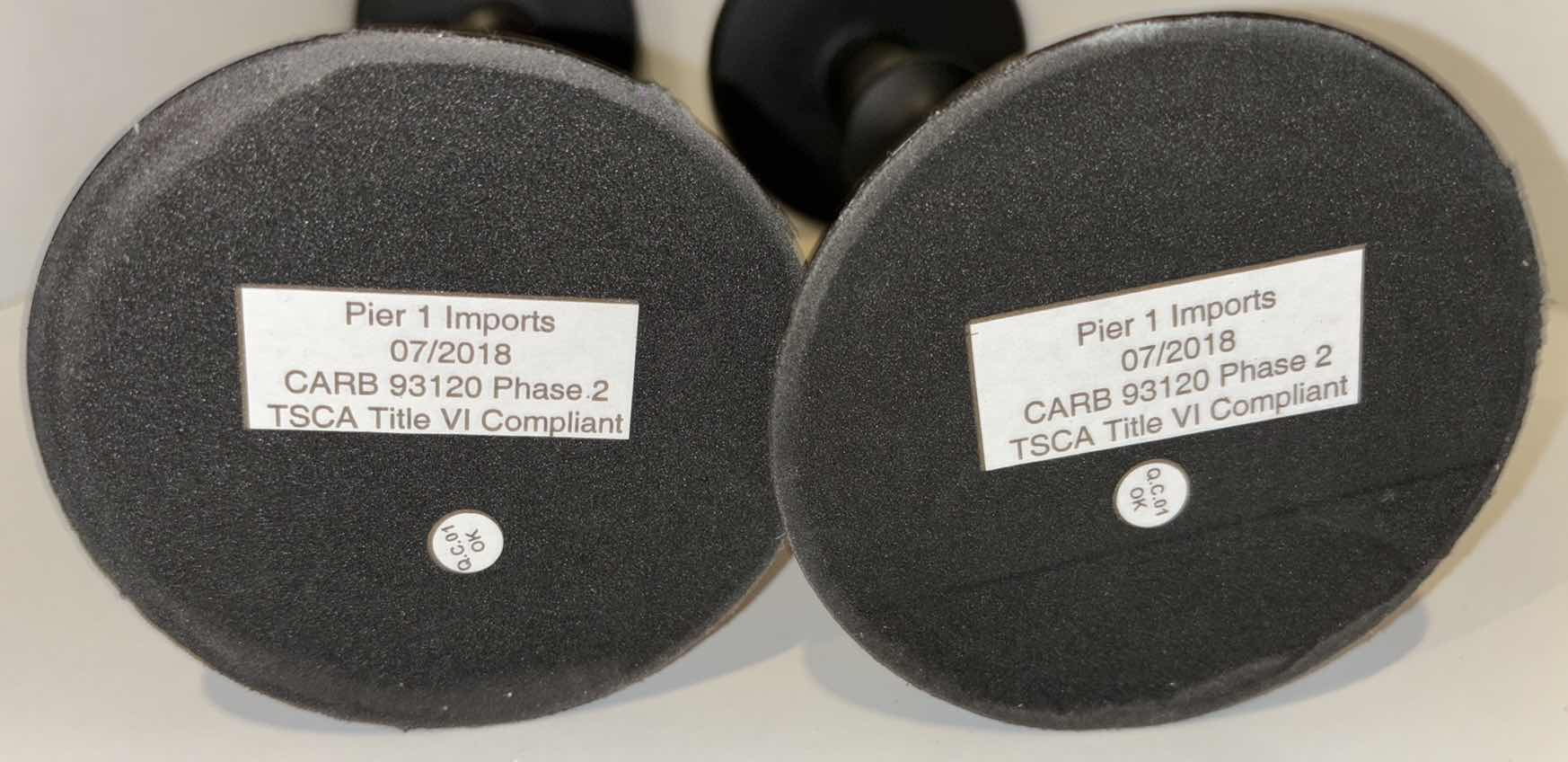 Photo 1 of PIER 1 IMPORTS SET OF 2 BLACK PILLAR CANDLE STICKS (9.5” & 12”)