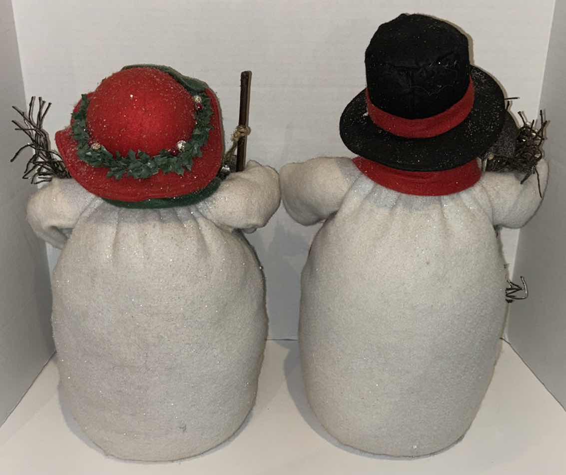 Photo 1 of 2 PC PLUSHY SNOWMEN DECOR (TALLEST 17.5”)