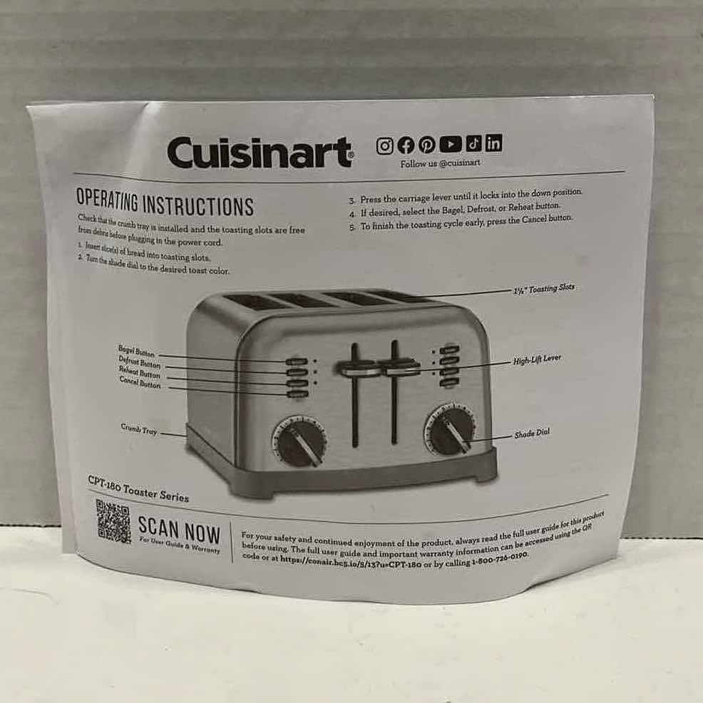 Photo 1 of CUISINART STAINLESS STEEL 4 SLICE BREAD BAGEL TOASTER MODEL CPT-180