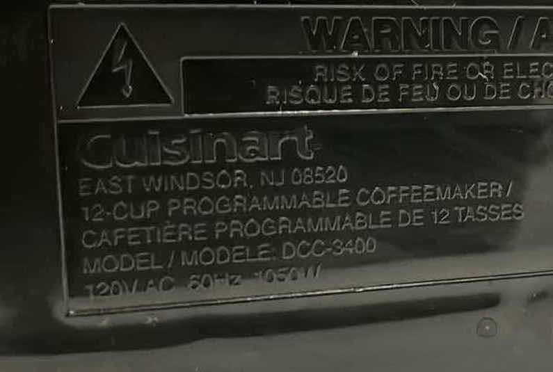 Photo 5 of CUISINART STAINLESS STEEL PERFECT TEMP 12 CUP PROGRAMMABLE THERMAL COFFEEMAKER MODEL DCC-3400