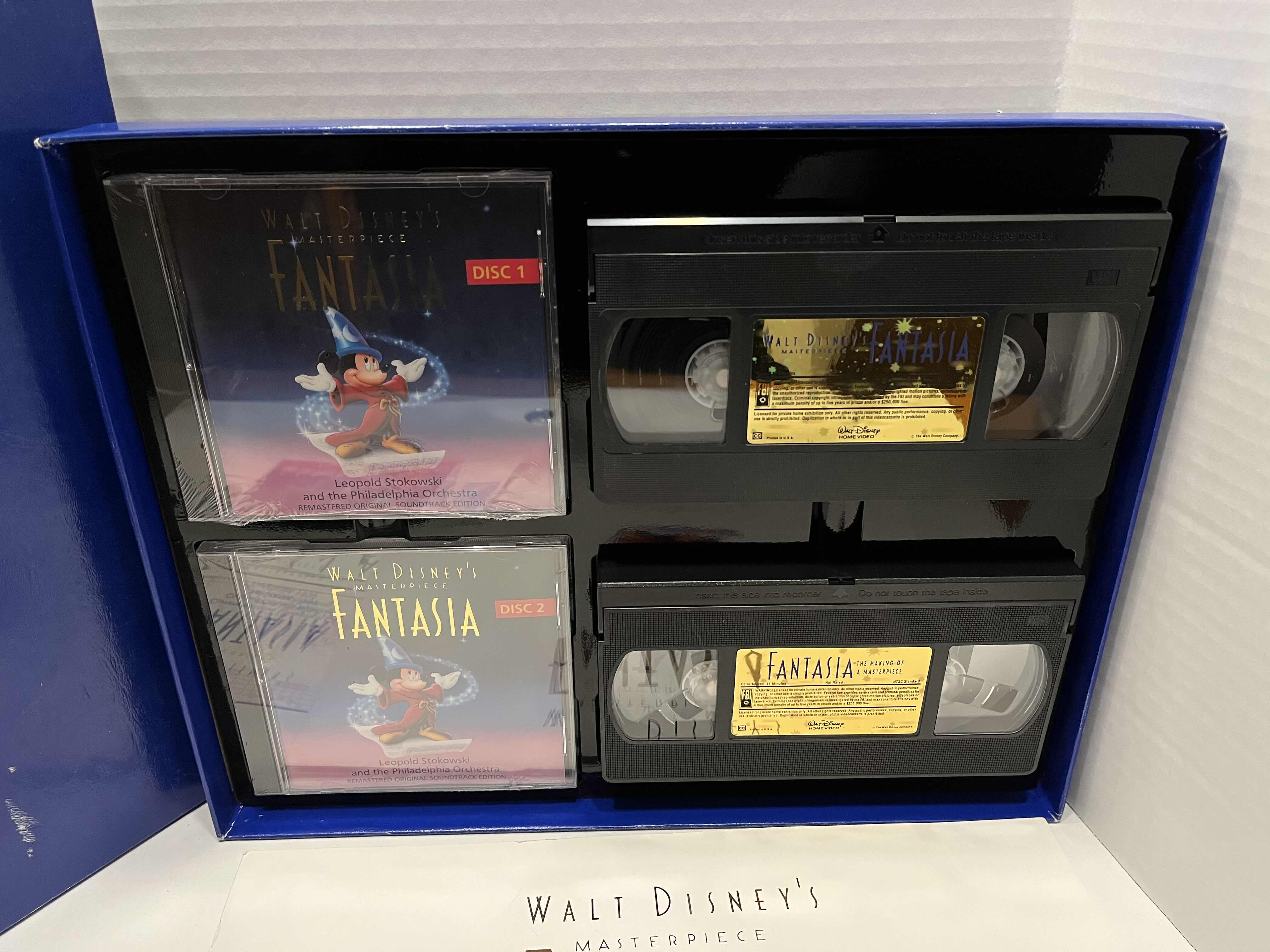 Photo 1 of WALT DISNEY MASTERPIECE LIMITED COMMEMORATIVE EDITION FANTASIA VHS MOVIE & SOUNDTRACK W COA, LITHOGRAPH